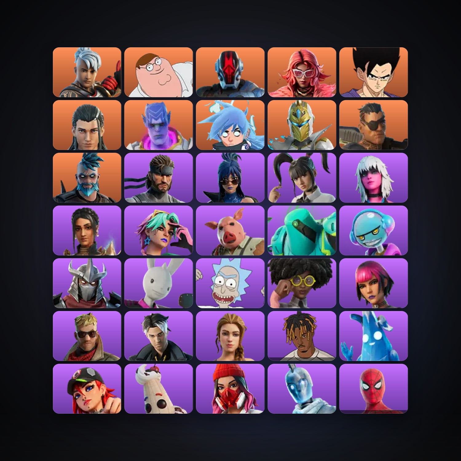 Fortnite locker — 60 skins — 50 V-Bucks — lvl 2989 — HabibiAccounts