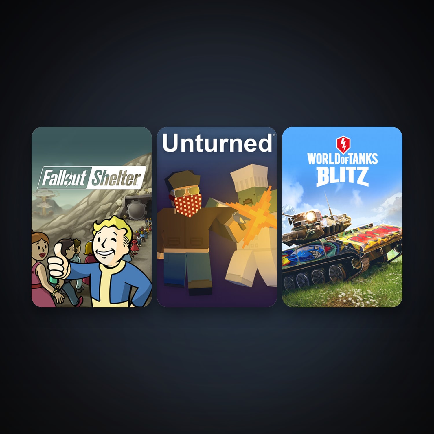 Unturned + World of Tanks Blitz, 3 games, clean — HabibiAccounts