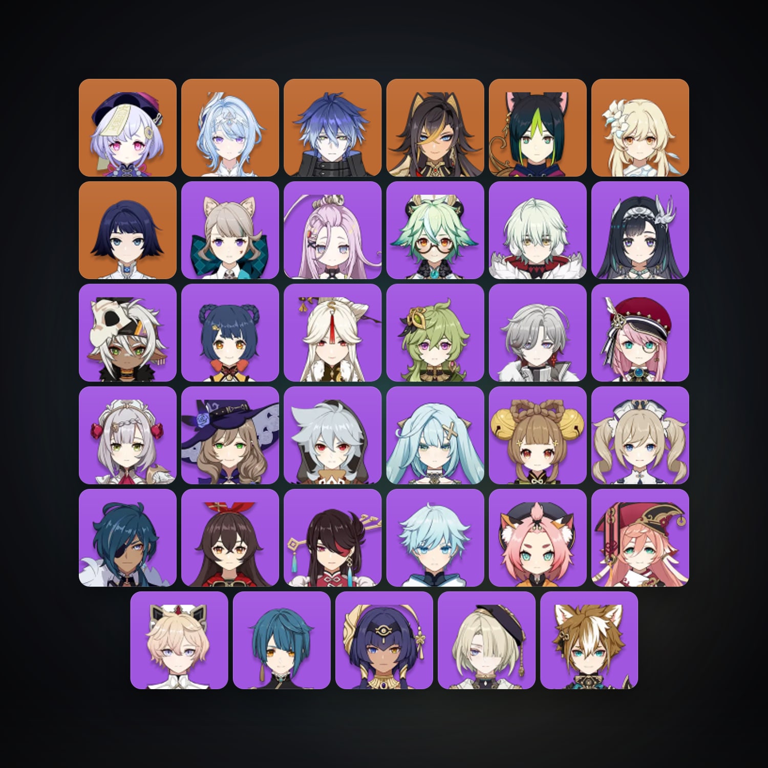 Genshin Impact | AR 50 | 35 Chars | 5× 5★ — Genshin / miHoYo Account — HabibiAccounts