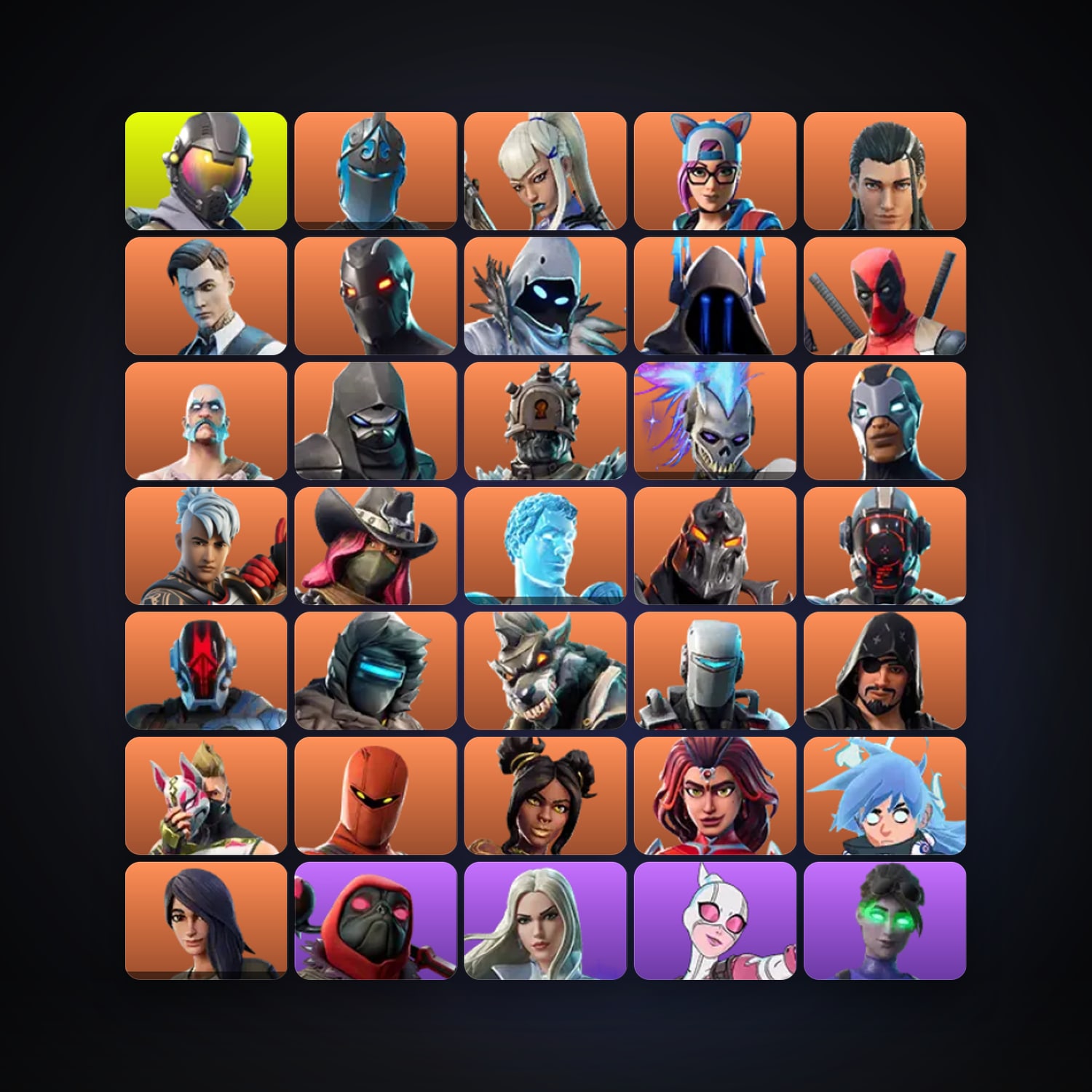 Fortnite locker — 151 skins — 600 V-Bucks — lvl 2144 — HabibiAccounts