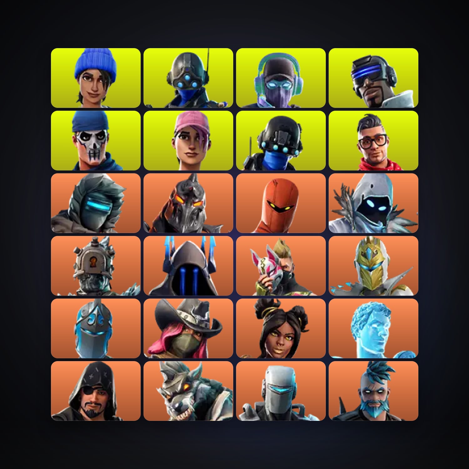 Fortnite locker — 78 skins — -500 V-Bucks — lvl 987 — HabibiAccounts