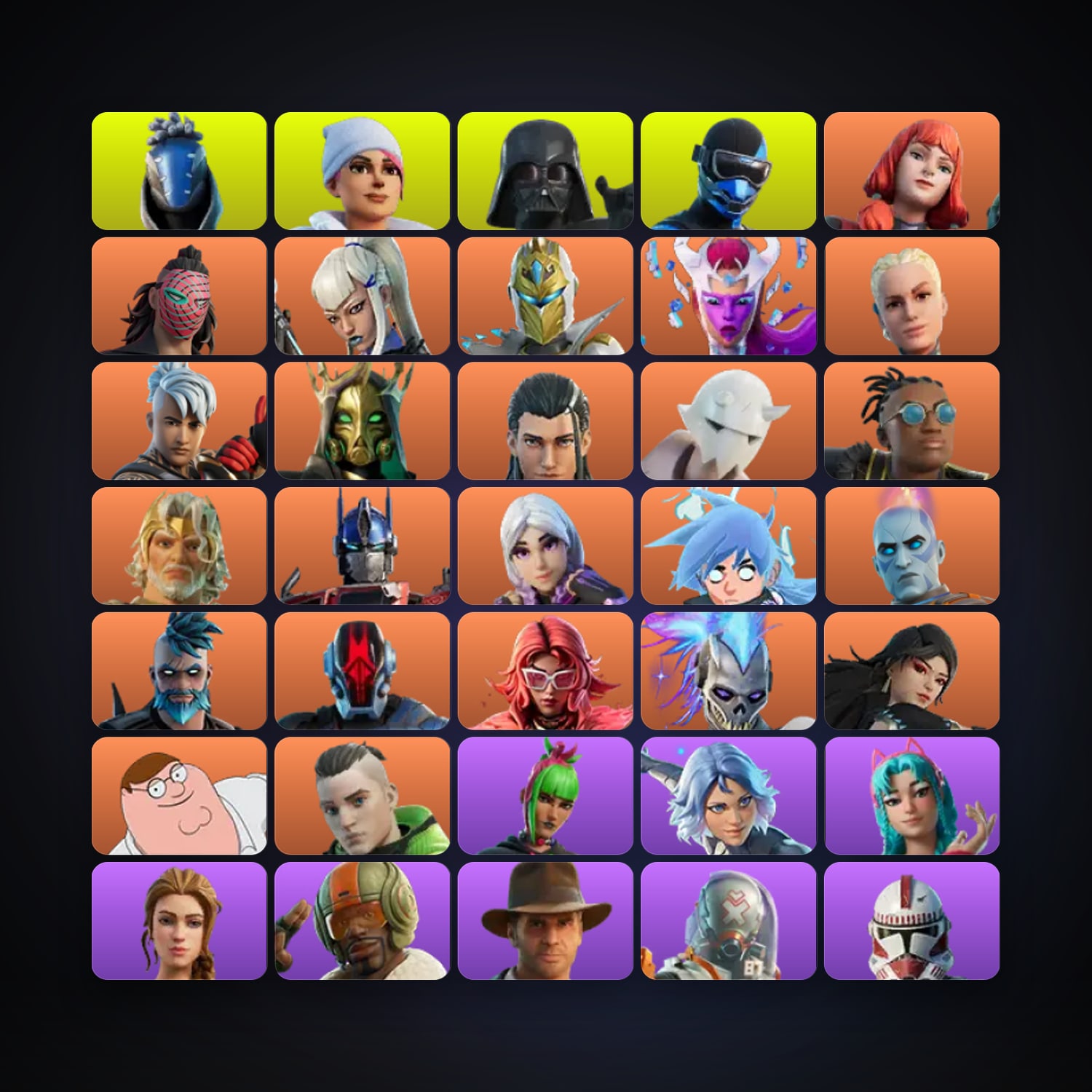 Fortnite locker — 266 skins — 800 V-Bucks — lvl 4032 — HabibiAccounts