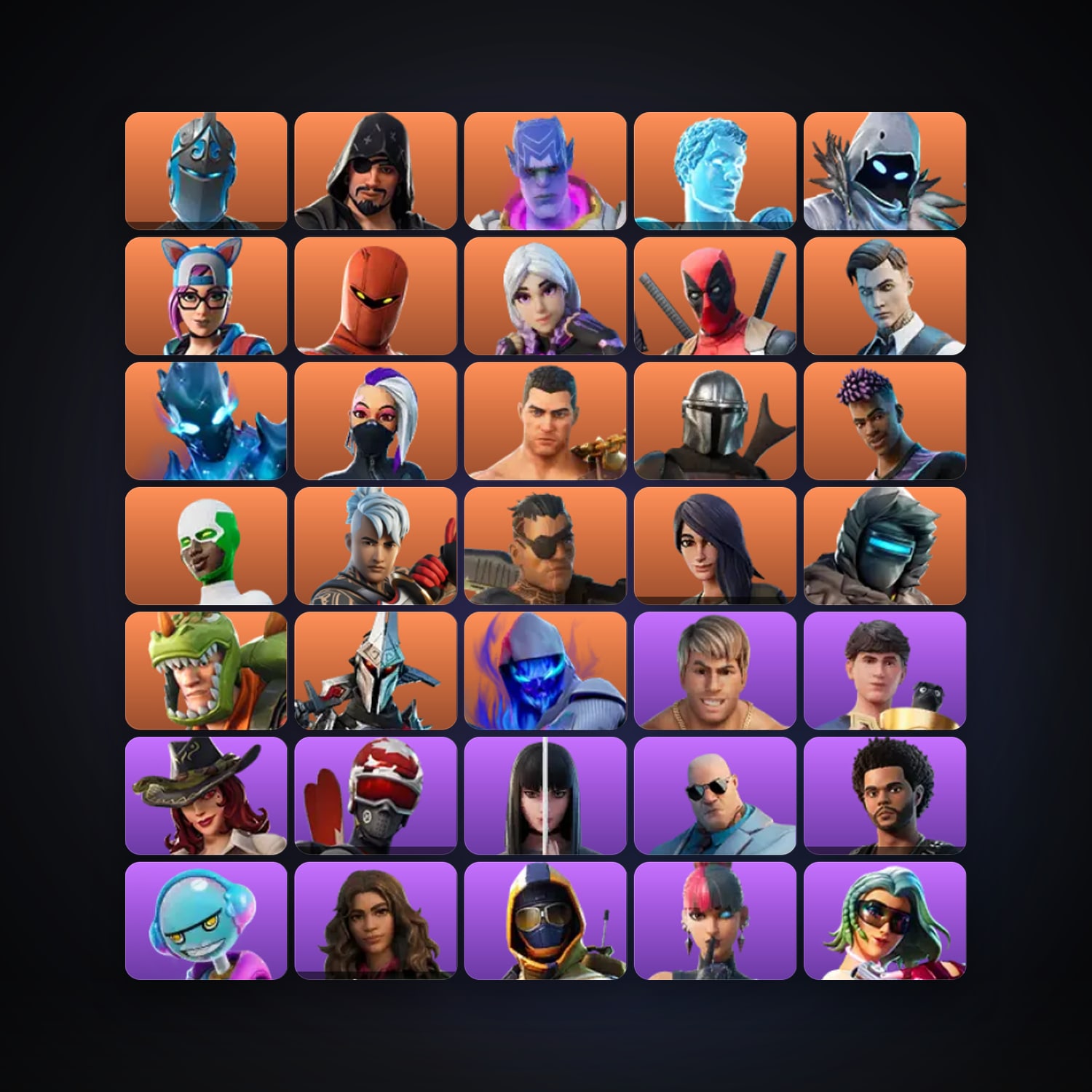 Fortnite locker — 120 skins — 1.3K V-Bucks — lvl 1640 — HabibiAccounts
