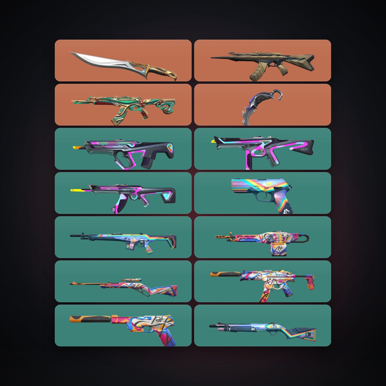 NA Plat 2 locker — 2 knives, 14 skins, lvl 44 — HabibiAccounts