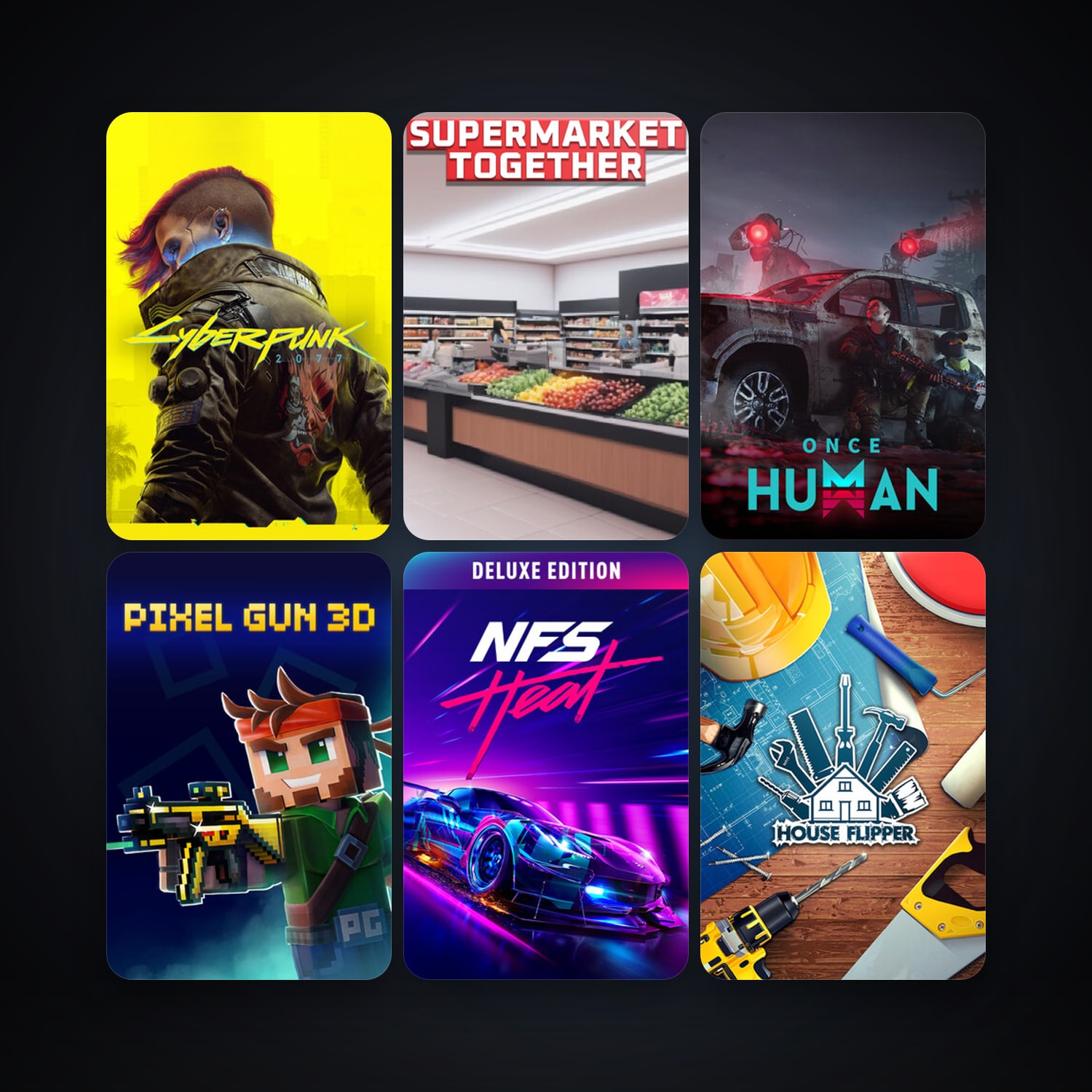 House Flipper + Cyberpunk 2077, 8 games, clean — HabibiAccounts
