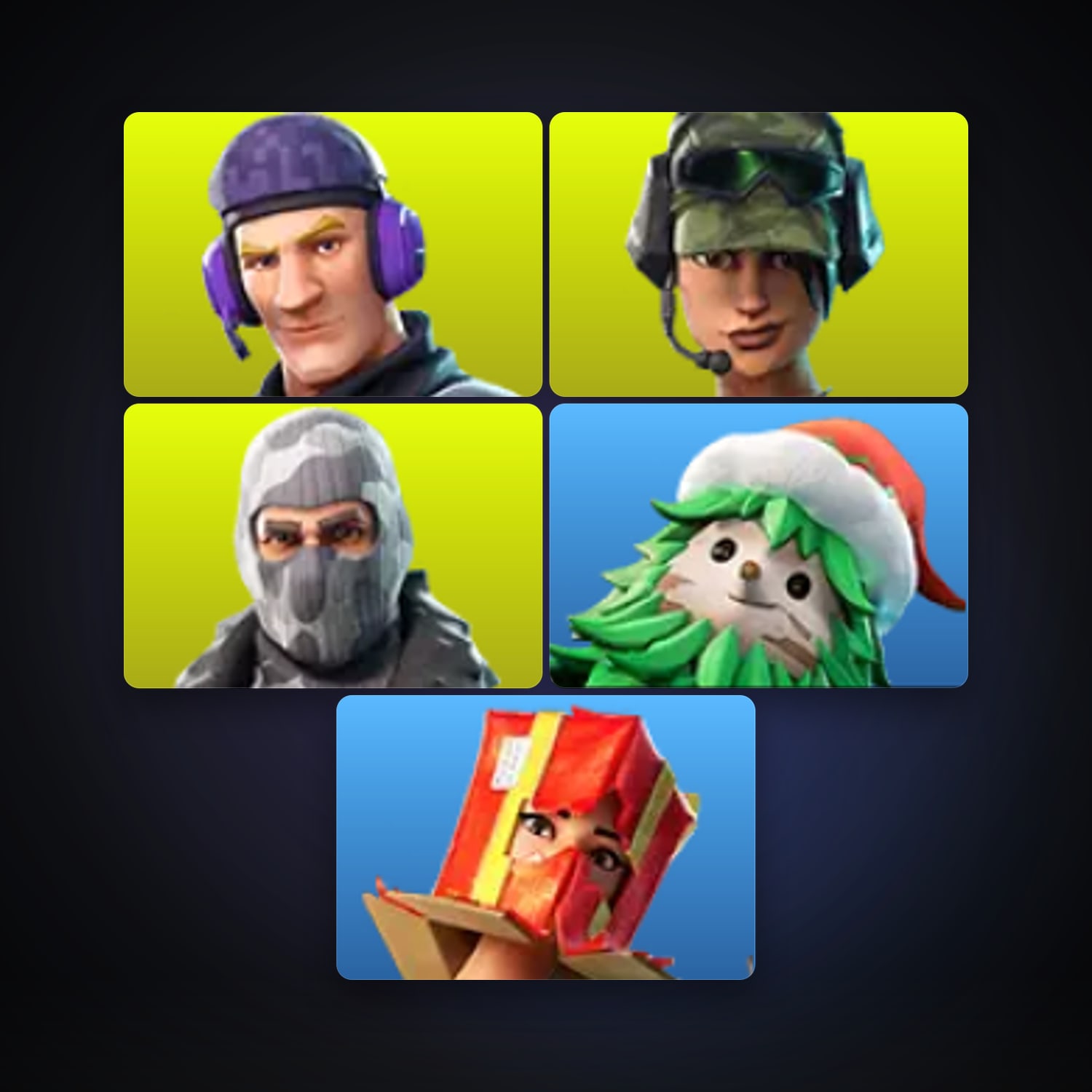 Fortnite locker — 5 skins — 200 V-Bucks — lvl 142 — HabibiAccounts
