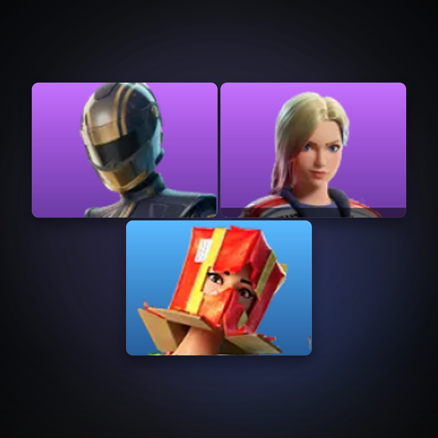 Fortnite locker — 3 skins — lvl 199 — HabibiAccounts