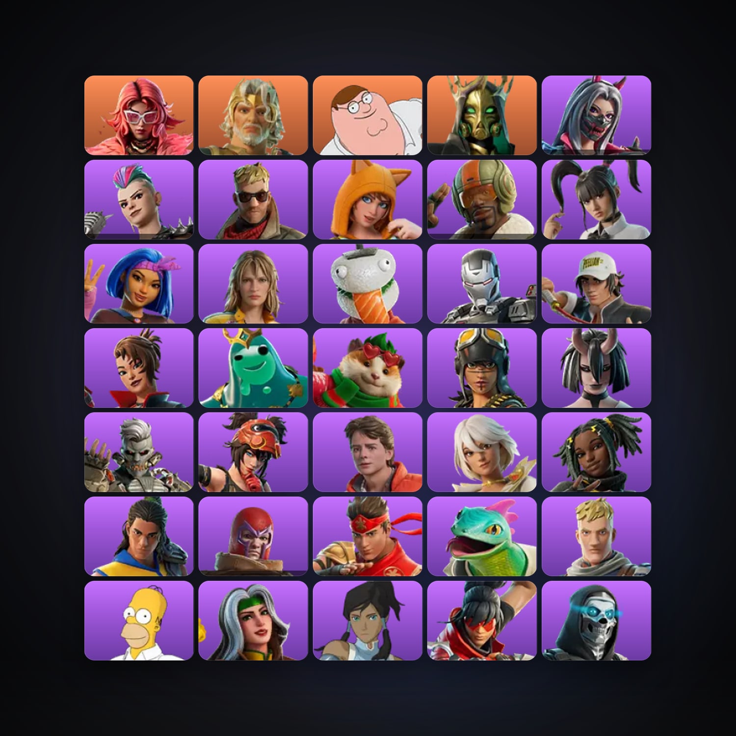 Fortnite locker — 116 skins — 650 V-Bucks — lvl 1754 — HabibiAccounts