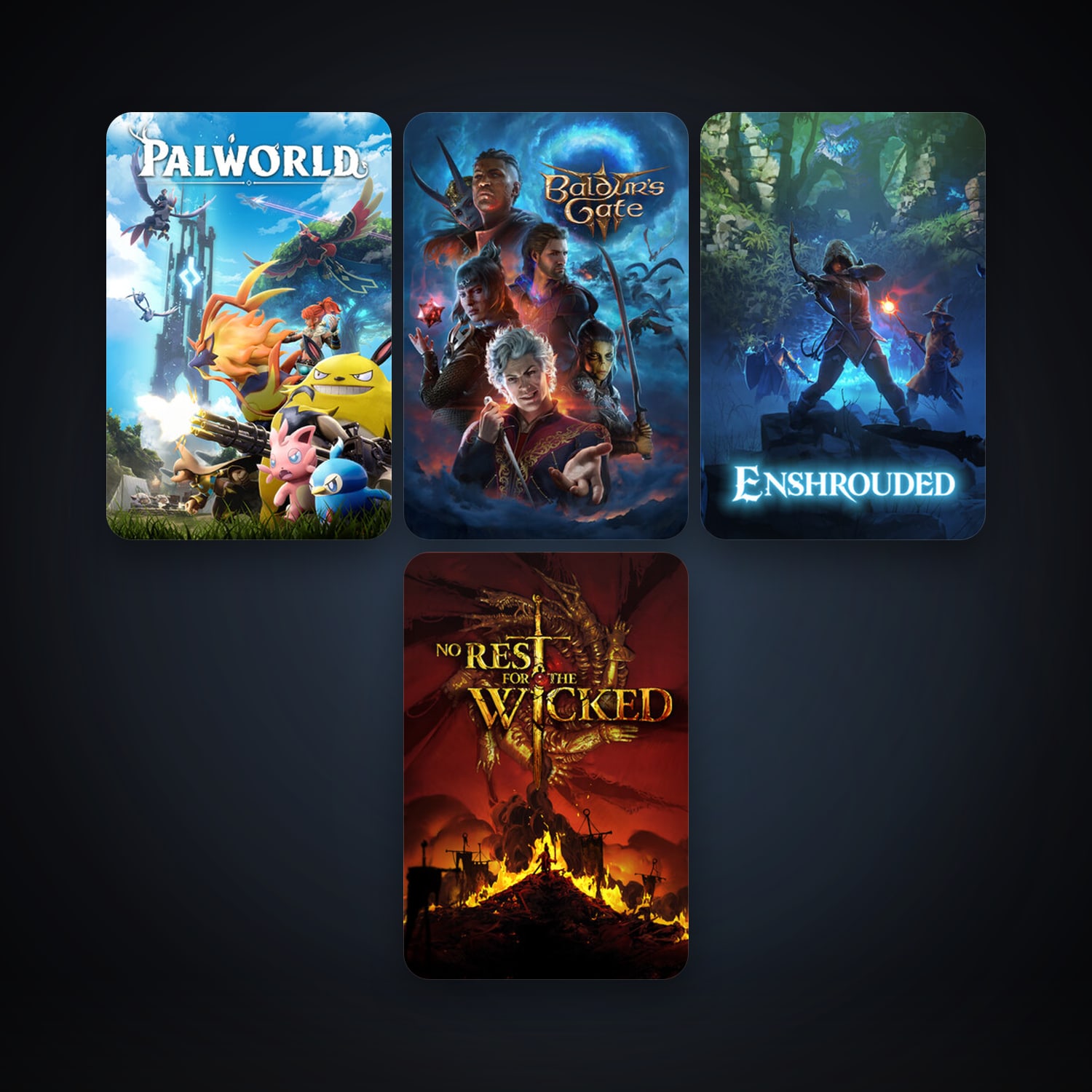 Baldur's Gate 3 + Enshrouded, 9 games, clean — HabibiAccounts