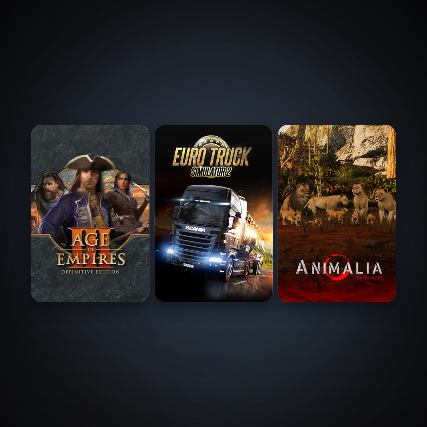 Euro Truck Simulator 2 + Age of Empires III: Definitive Edition, 4 games, clean — HabibiAccounts
