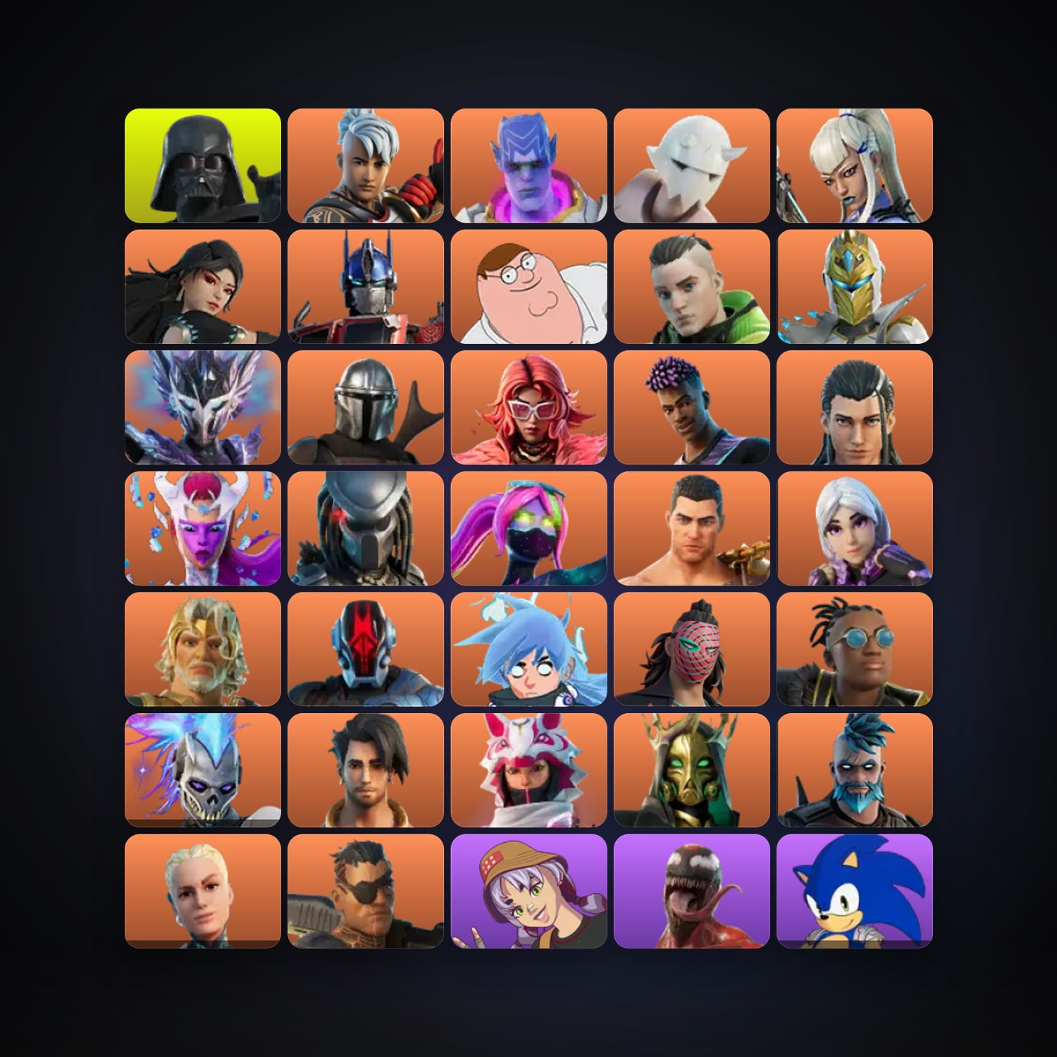 Fortnite locker — 265 skins — 950 V-Bucks — lvl 4267 — HabibiAccounts