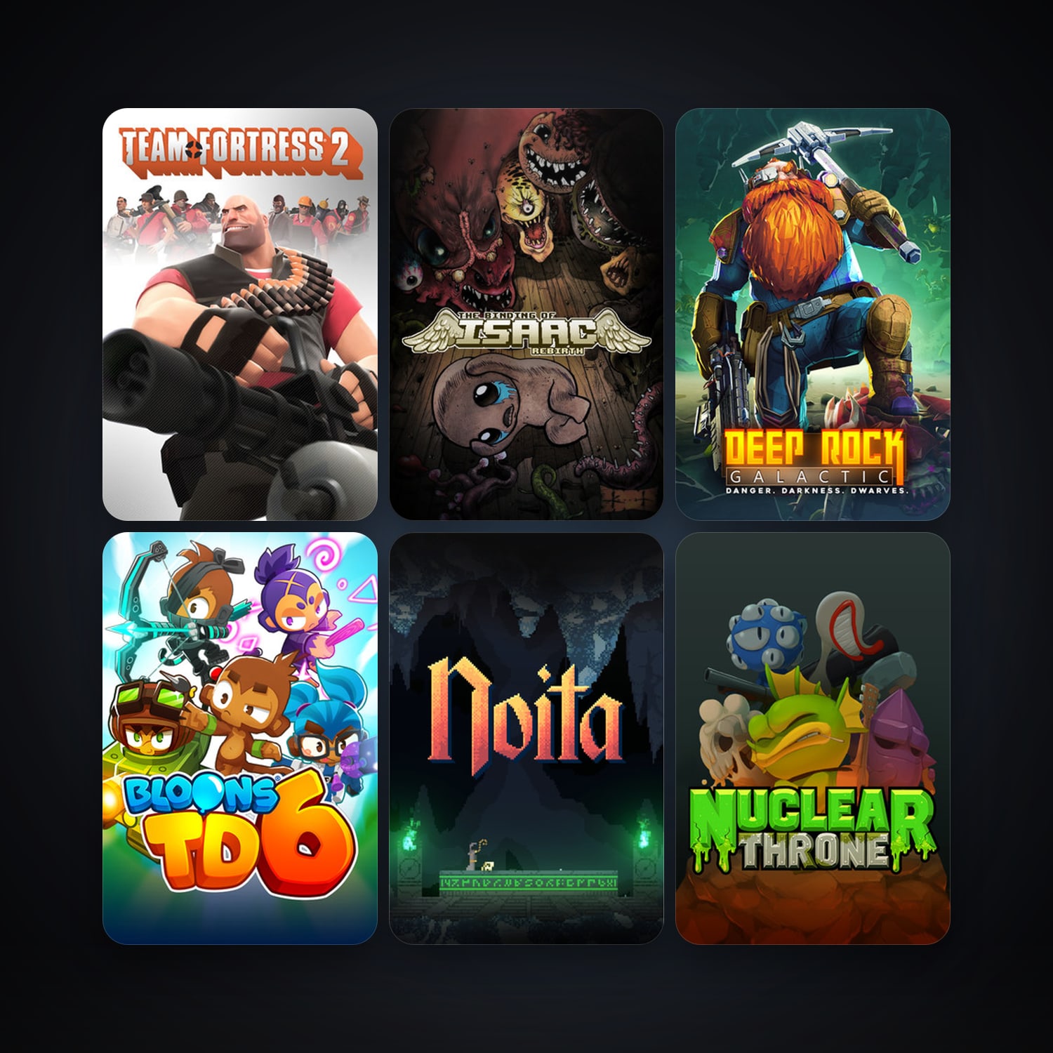 Team Fortress 2 + Nuclear Throne, 188 games, Steam 11, clean — HabibiAccounts
