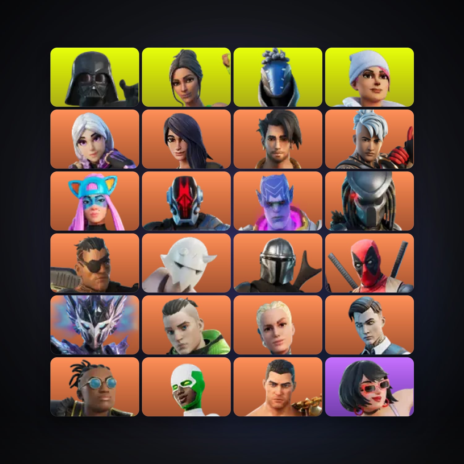 Fortnite locker — 120 skins — 600 V-Bucks — lvl 2452 — HabibiAccounts