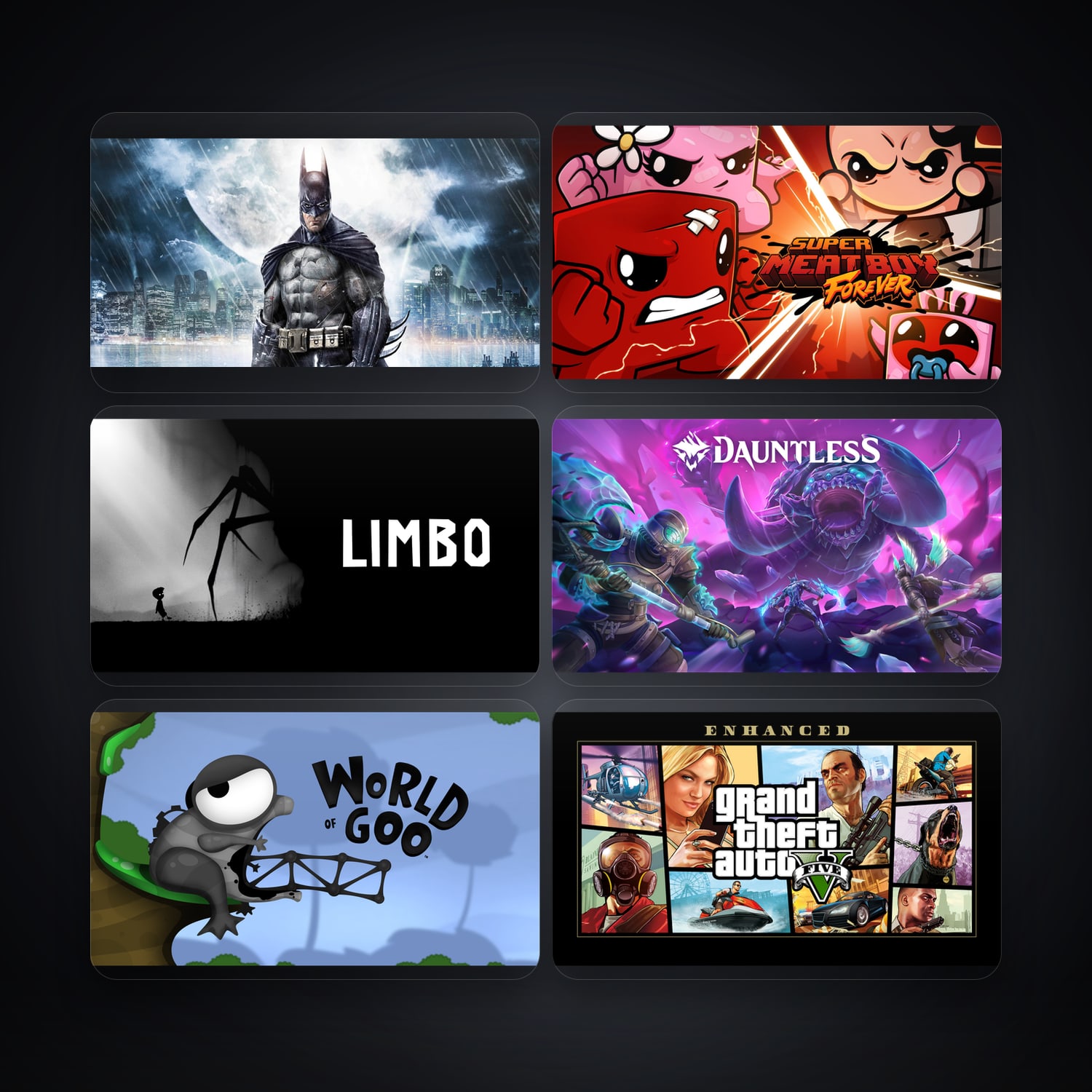 هالحساب إبك فيه Batman Arkham Asylum Game of the Year Edition وSuper Meat Boy Forever، IT، 73 ألعاب — HabibiAccounts