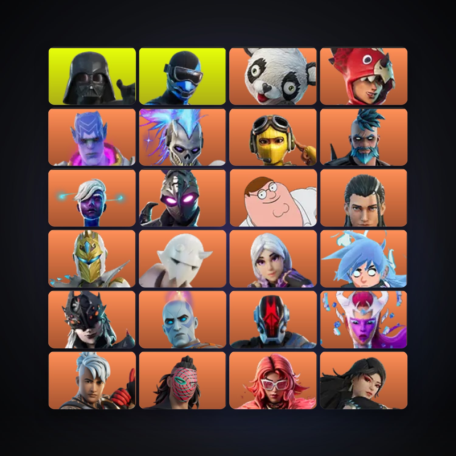 Fortnite locker — 429 skins — 150 V-Bucks — lvl 4033 — HabibiAccounts
