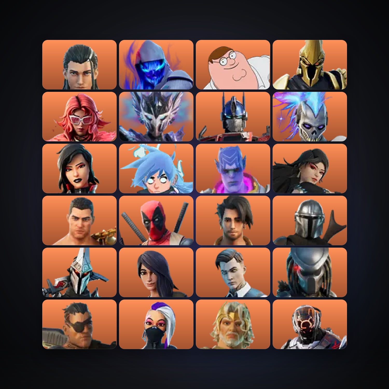 Fortnite locker — 204 skins — 800 V-Bucks — lvl 4702 — HabibiAccounts