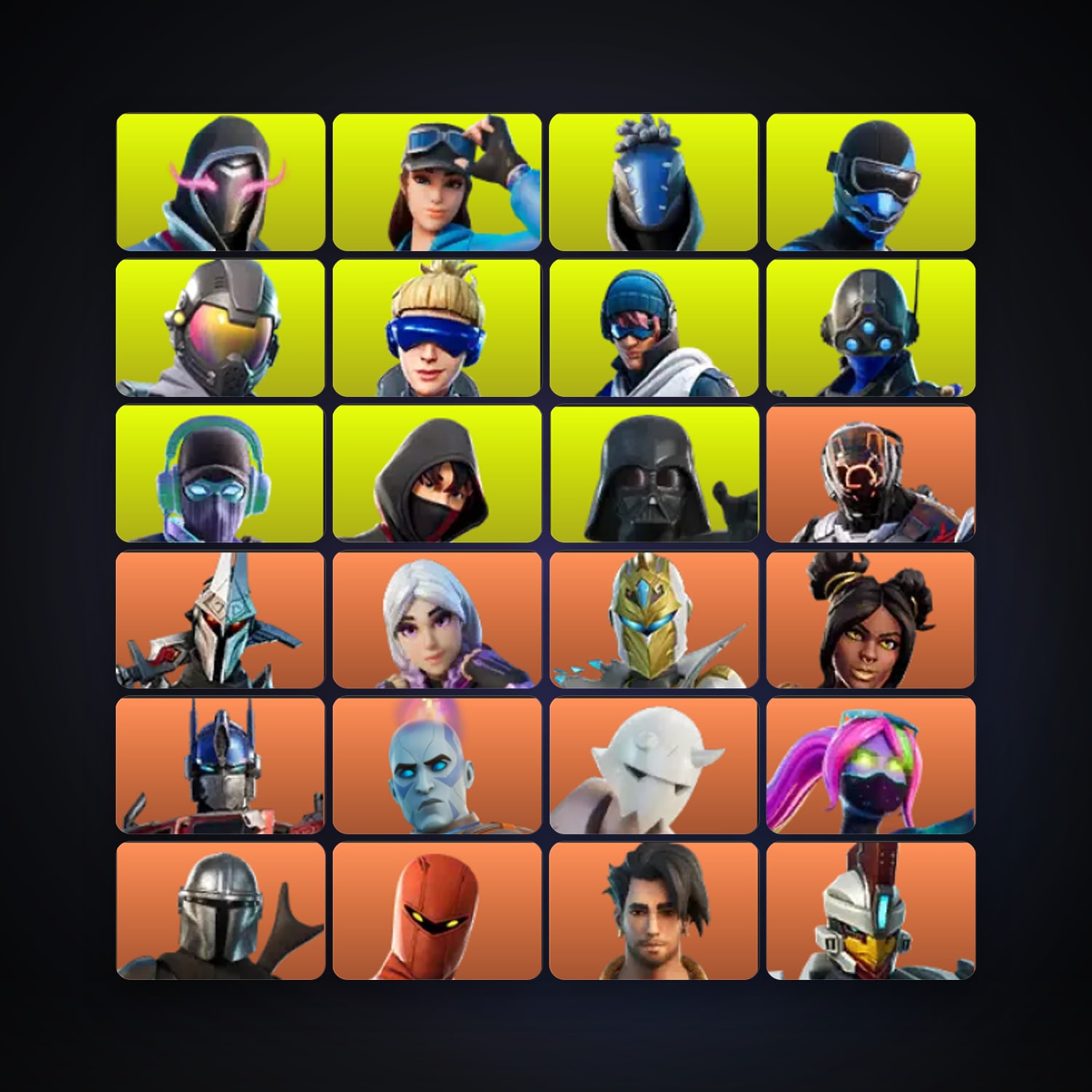 Fortnite locker — 418 skins — 500 V-Bucks — lvl 6576 — HabibiAccounts