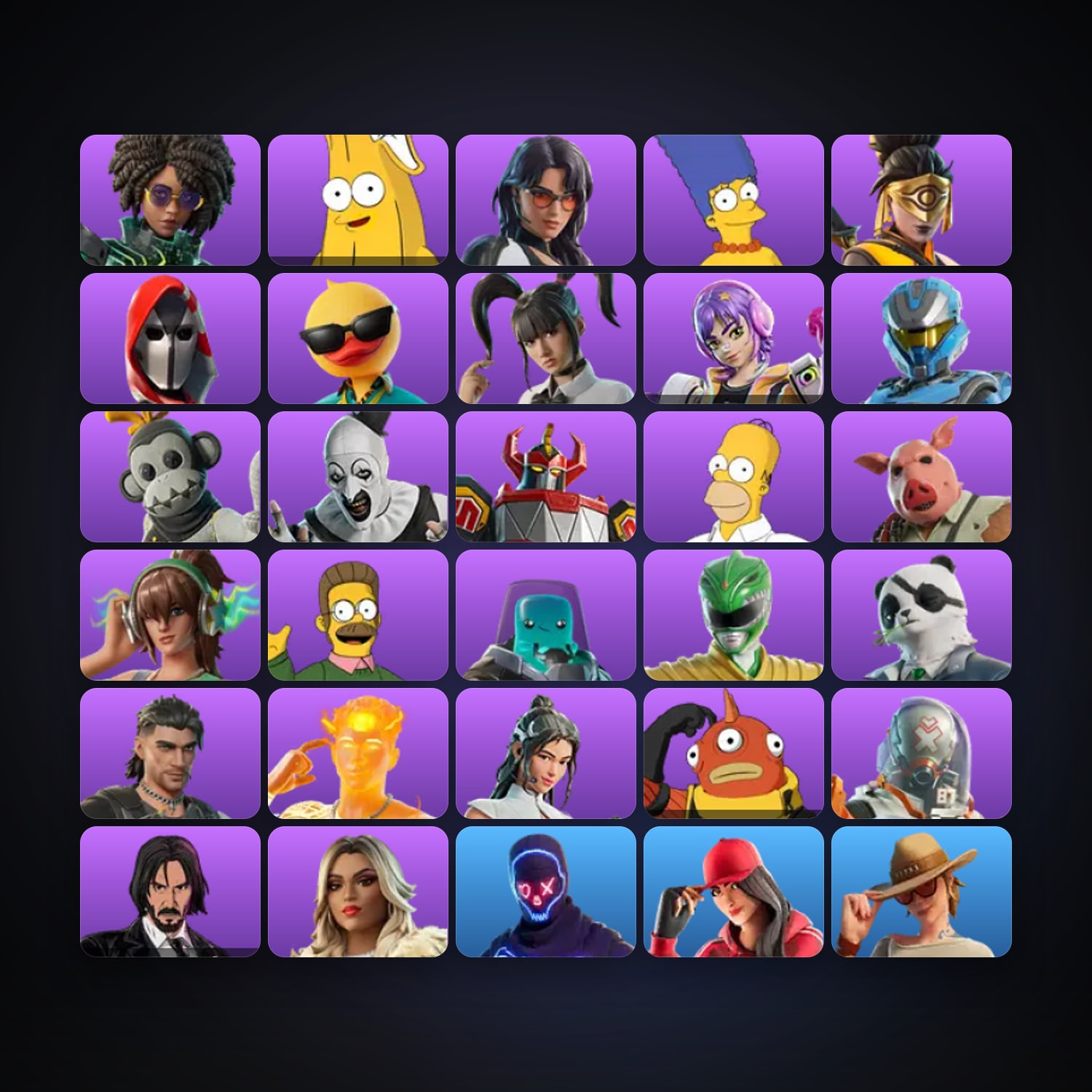 Fortnite locker — 31 skins — 300 V-Bucks — lvl 645 — HabibiAccounts