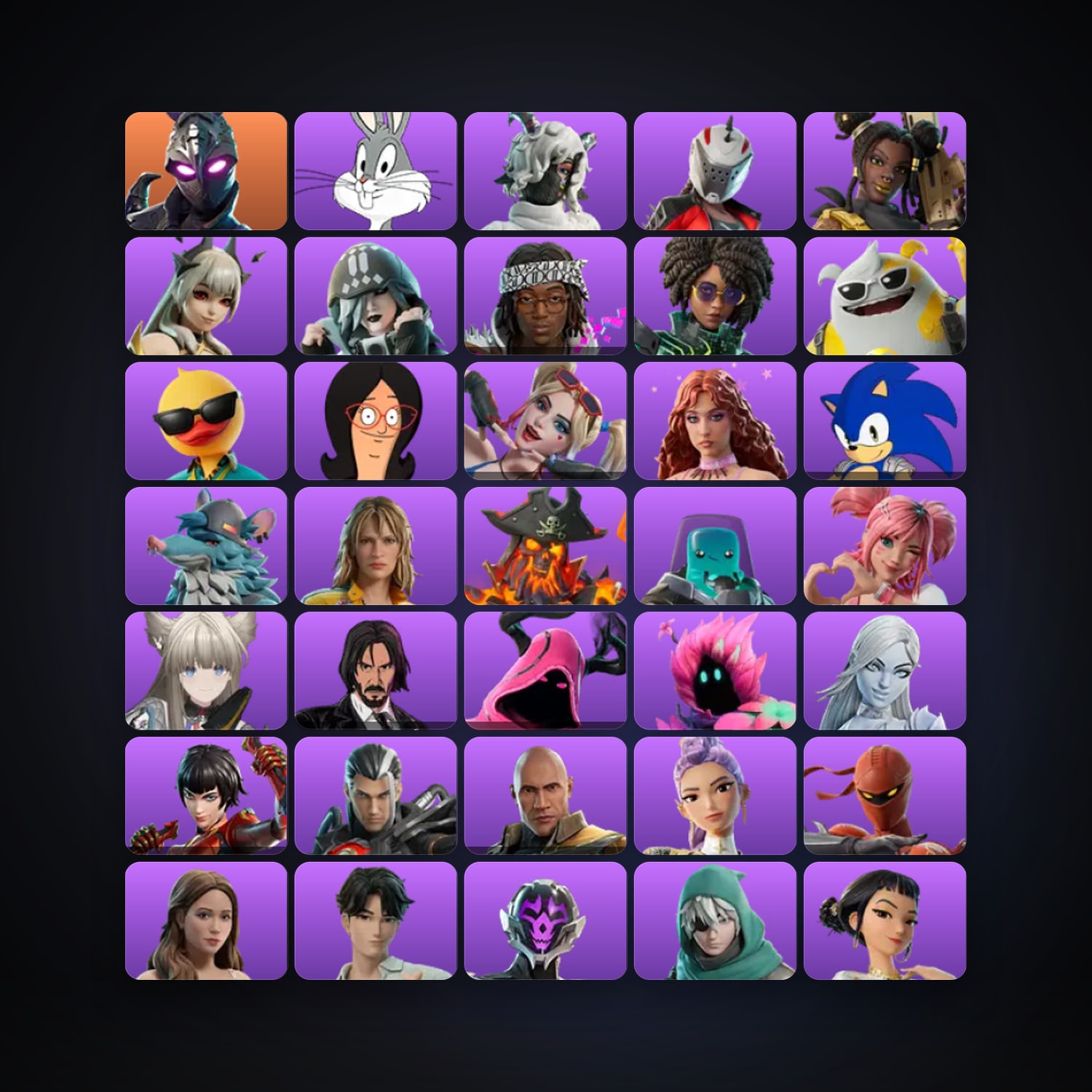 Fortnite locker — 114 skins — 3.7K V-Bucks — lvl 870 — HabibiAccounts