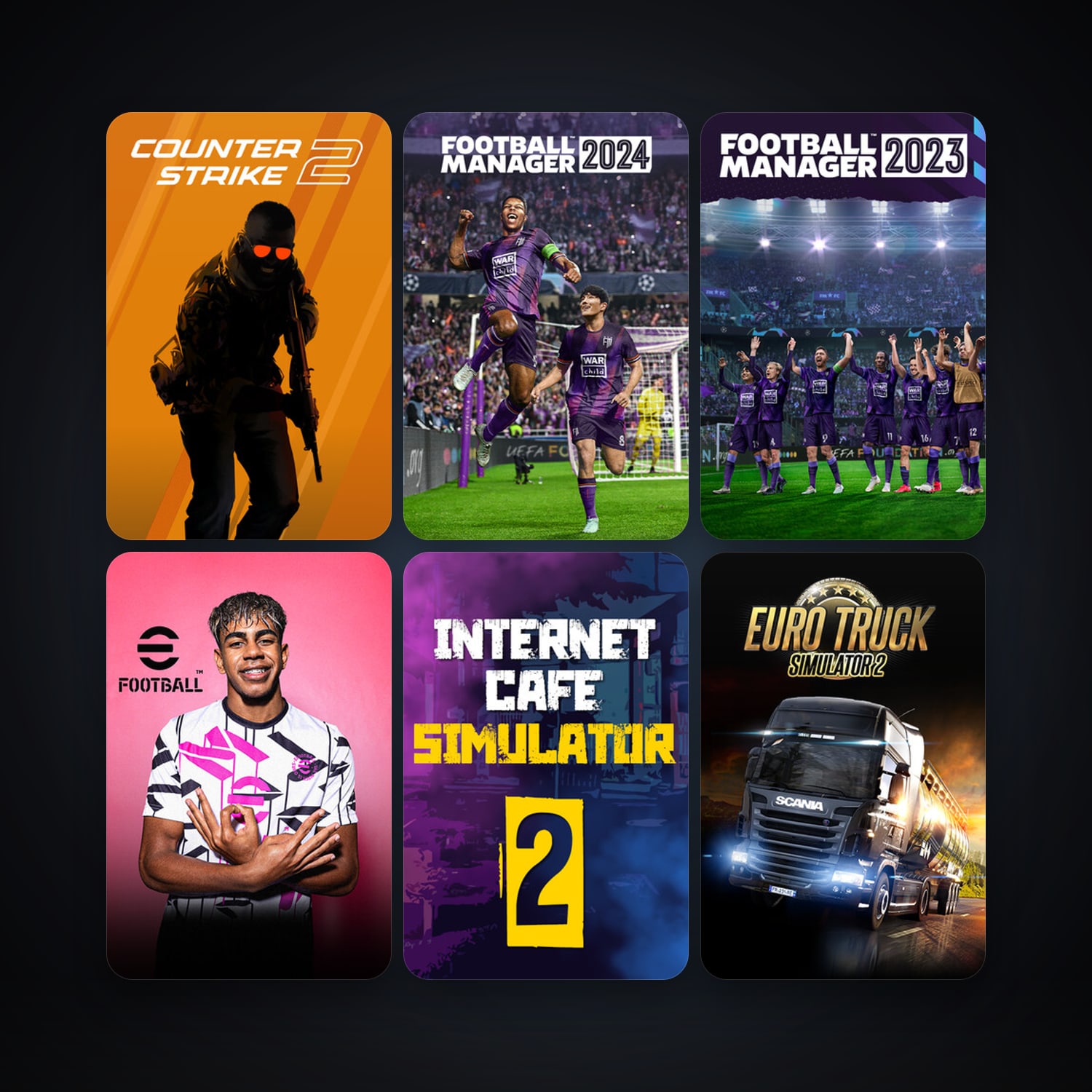 CS2 Prime + Euro Truck Simulator 2, 24 games, Steam 14, clean — HabibiAccounts