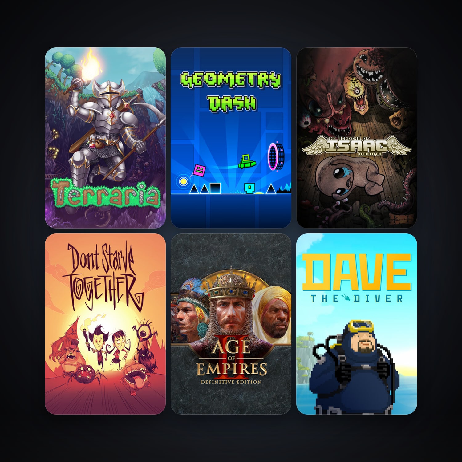 Terraria + The Binding of Isaac: Rebirth, 73 games, clean — HabibiAccounts
