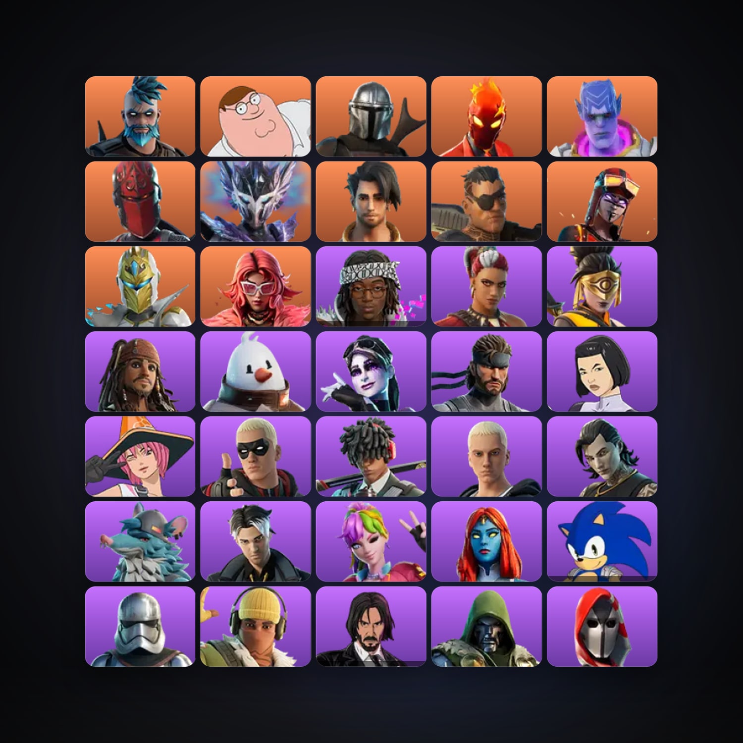 Fortnite locker — 128 skins — 2K V-Bucks — lvl 1388 — HabibiAccounts
