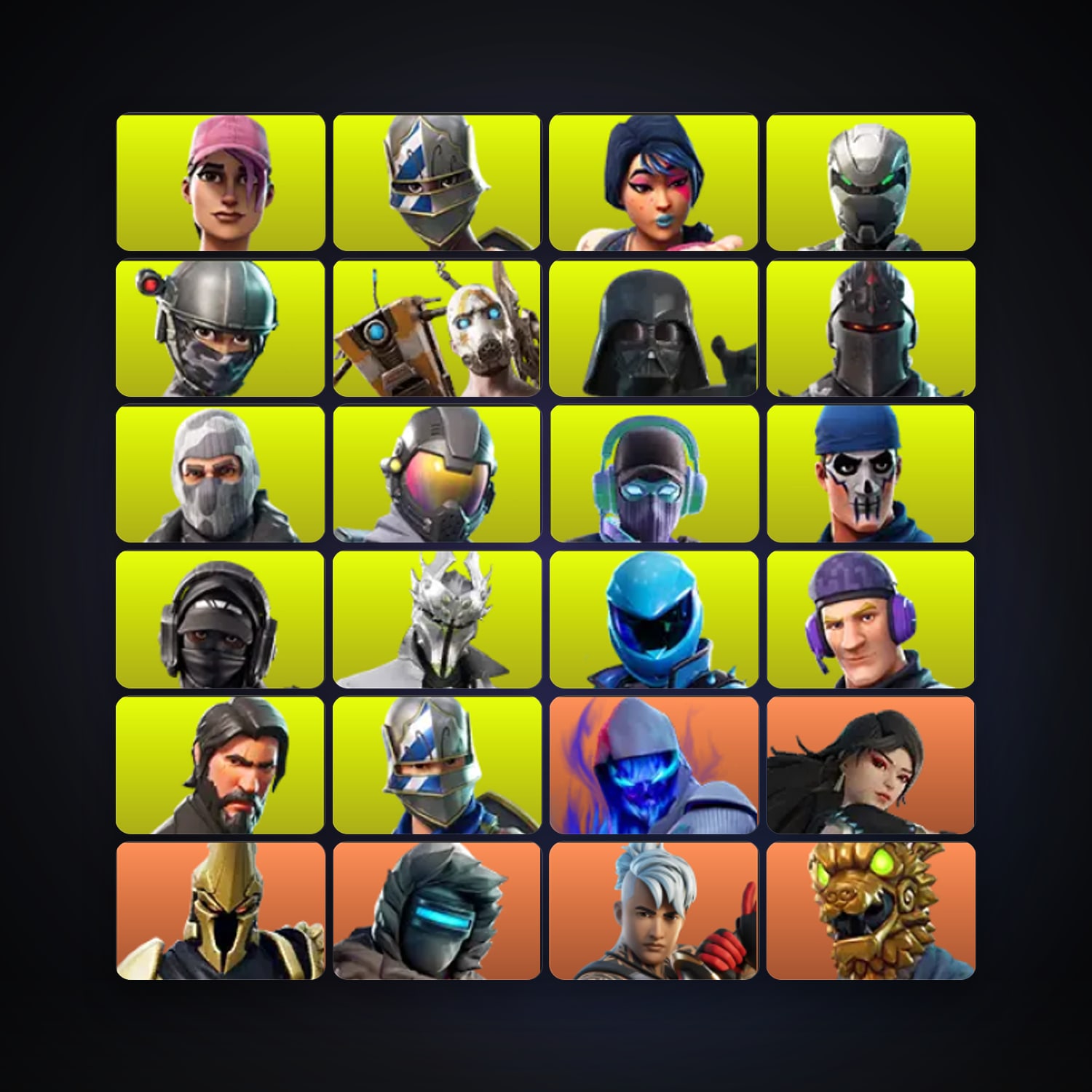 هالحساب فورتنايت، اللوكر مليان 421 سكن، 1K فيبوكس، لفل 2868، 354 فوز — HabibiAccounts