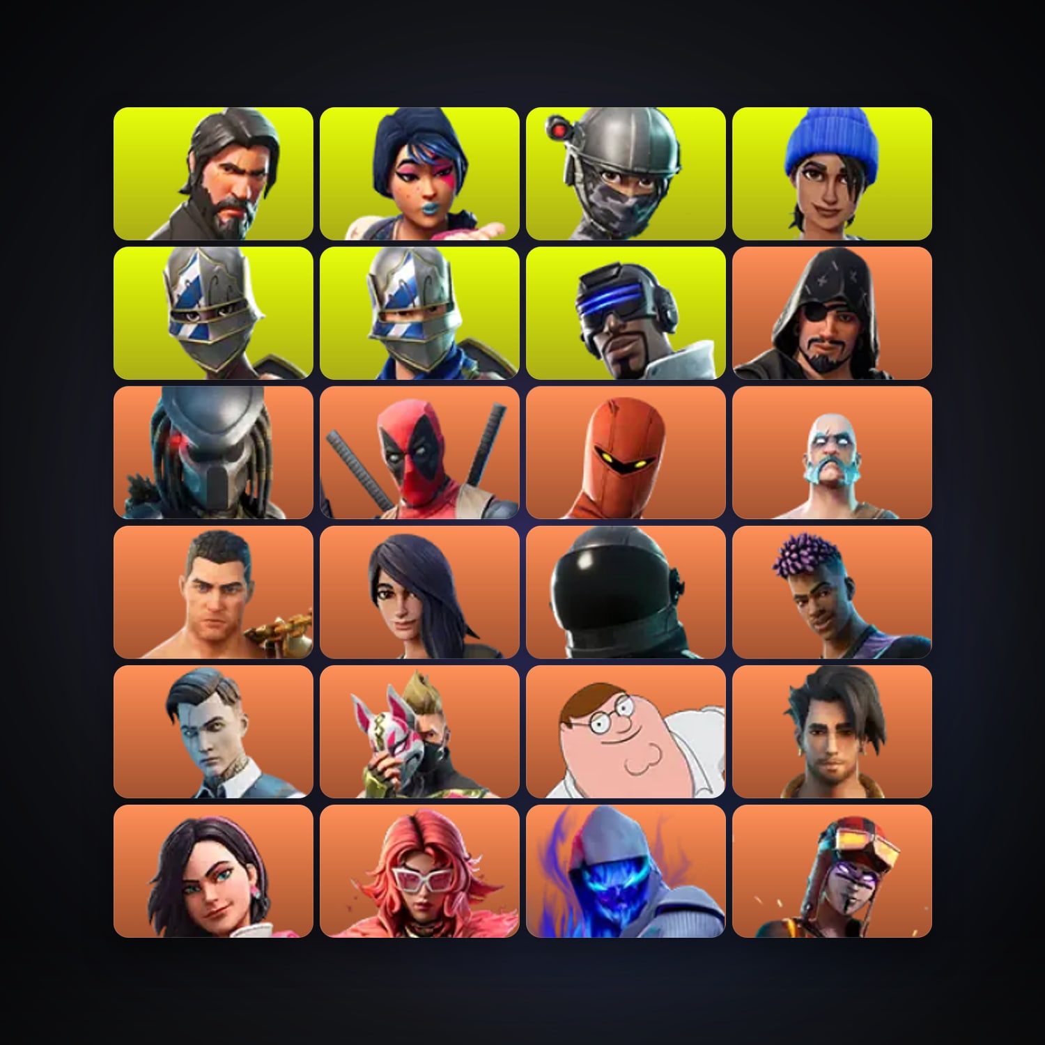 هالحساب فورتنايت، اللوكر مليان 129 سكن، 700 فيبوكس، لفل 2051، 556 فوز — HabibiAccounts