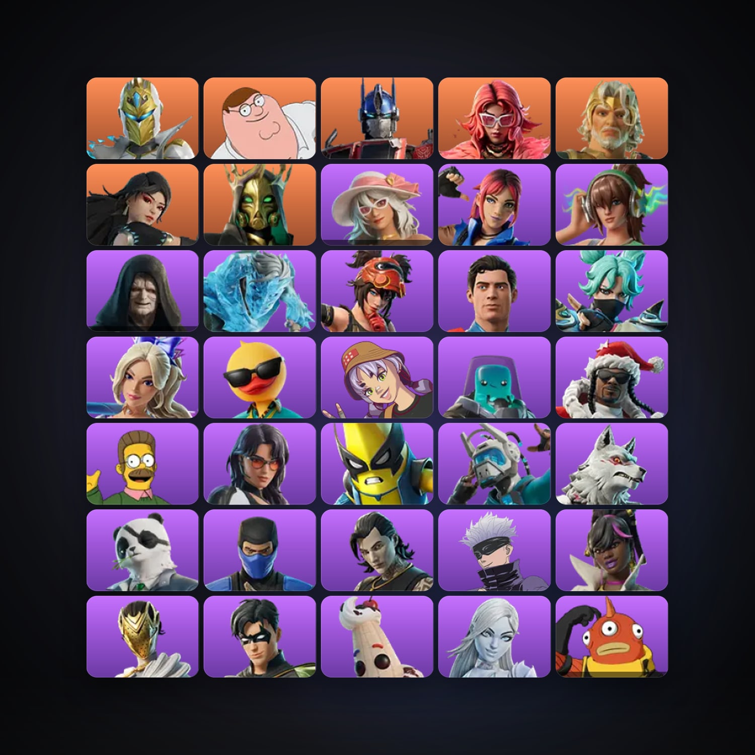 Fortnite locker — 167 skins — 650 V-Bucks — lvl 2507 — HabibiAccounts