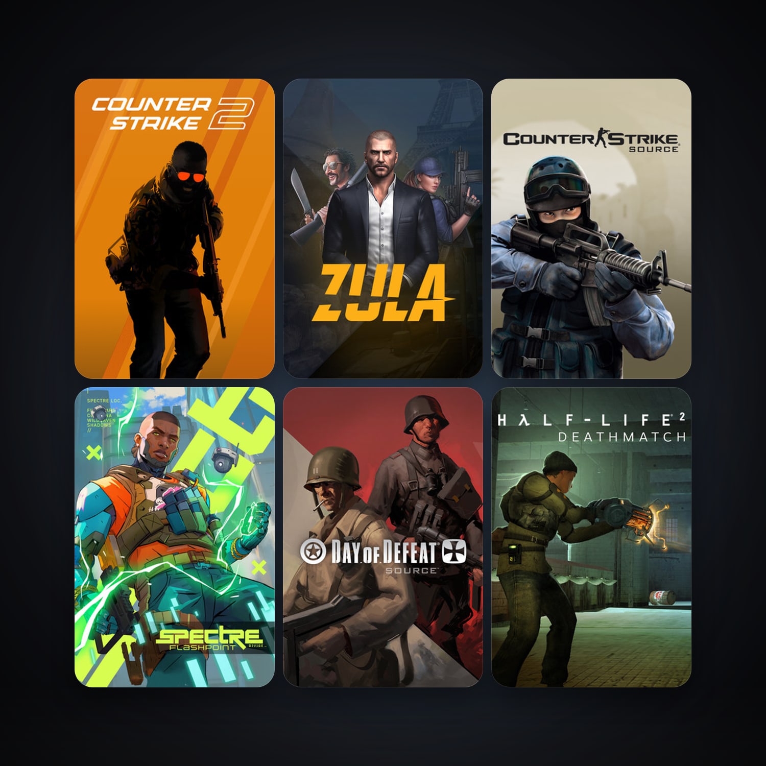 Counter-Strike: Source + Day of Defeat: Source, 16 games, Steam 38, clean — HabibiAccounts