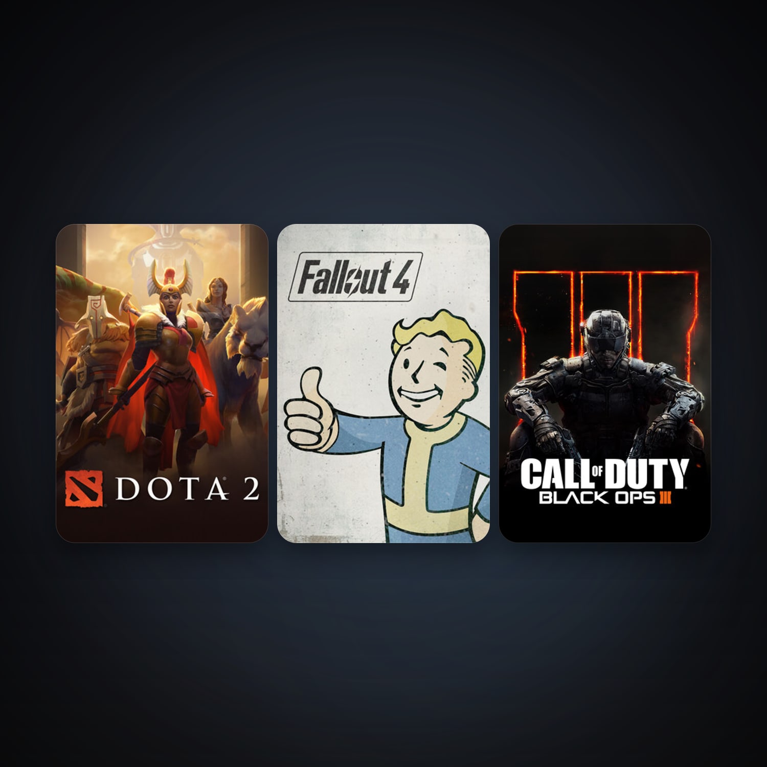 Dota 2 + Call of Duty: Black Ops III, 3 games, clean — HabibiAccounts