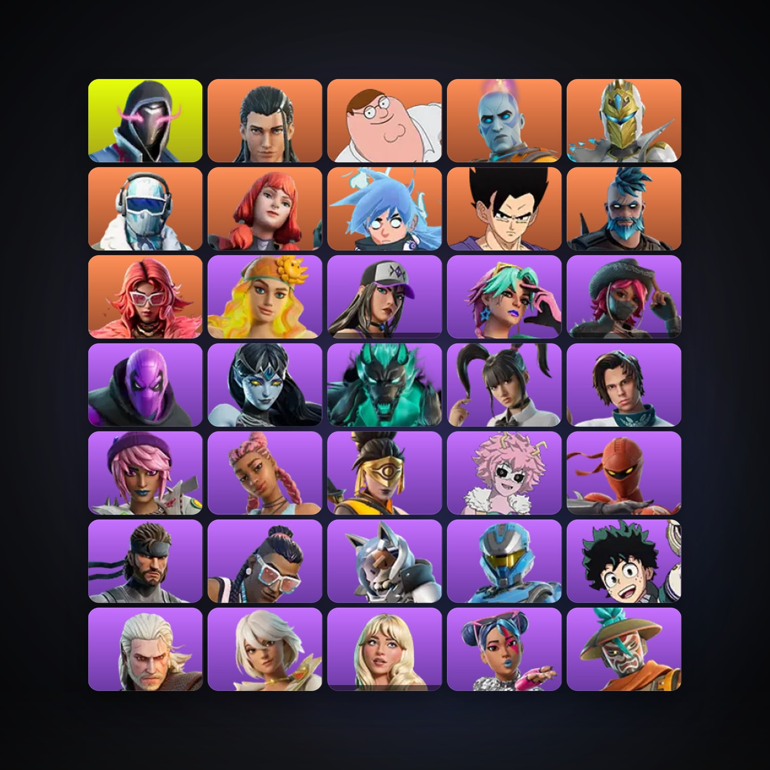 Fortnite locker — 154 skins — 3.1K V-Bucks — lvl 828 — HabibiAccounts