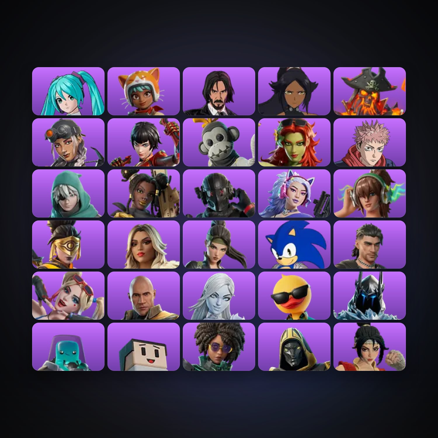 Fortnite locker — 33 skins — 1.1K V-Bucks — lvl 538 — HabibiAccounts