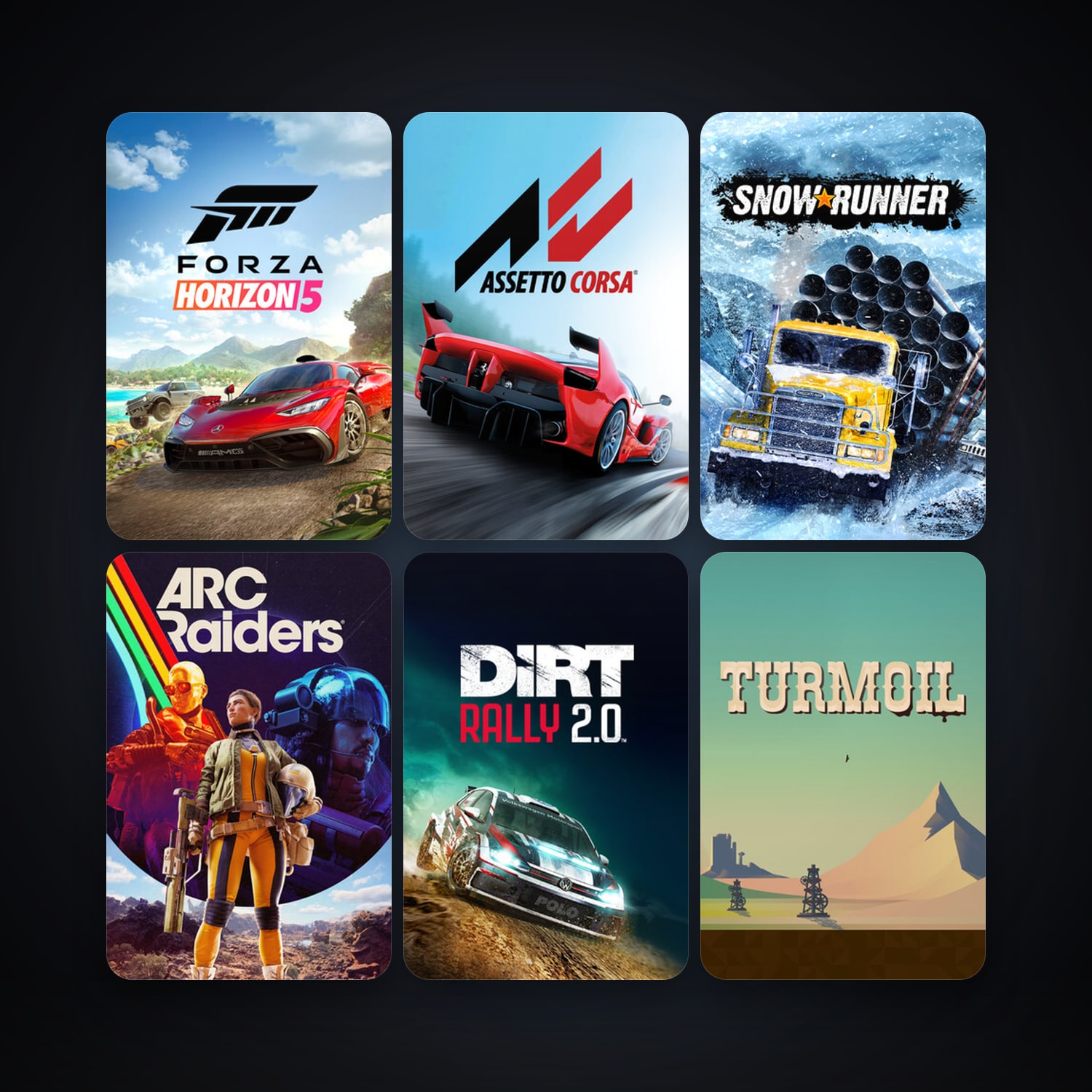 Assetto Corsa + Turmoil, 13 games, clean — HabibiAccounts
