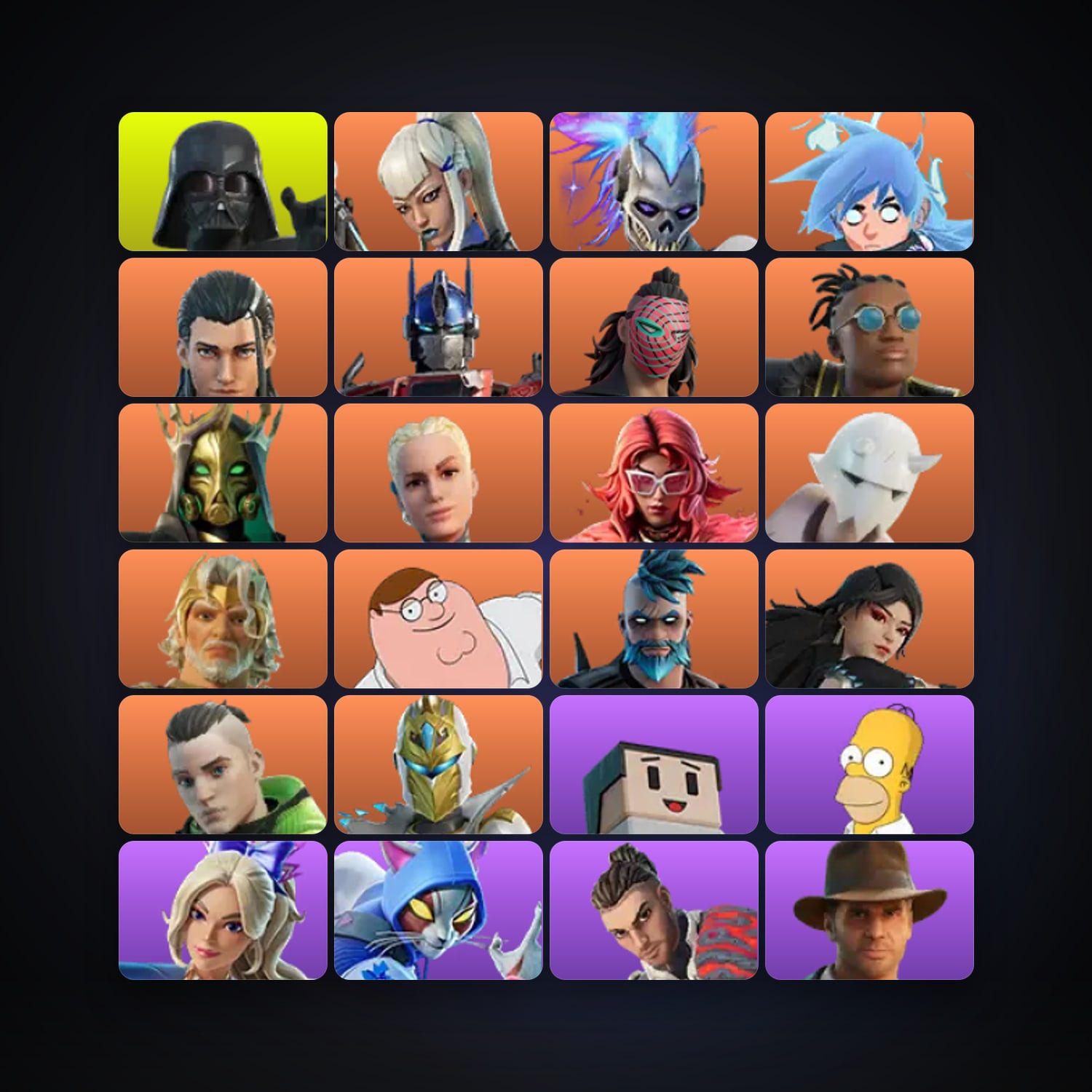 Fortnite locker — 196 skins — 1.3K V-Bucks — lvl 4161 — HabibiAccounts