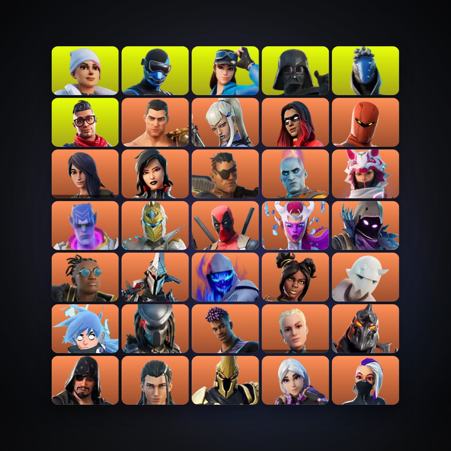 Fortnite locker — 188 skins — 1.1K V-Bucks — lvl 2797 — HabibiAccounts