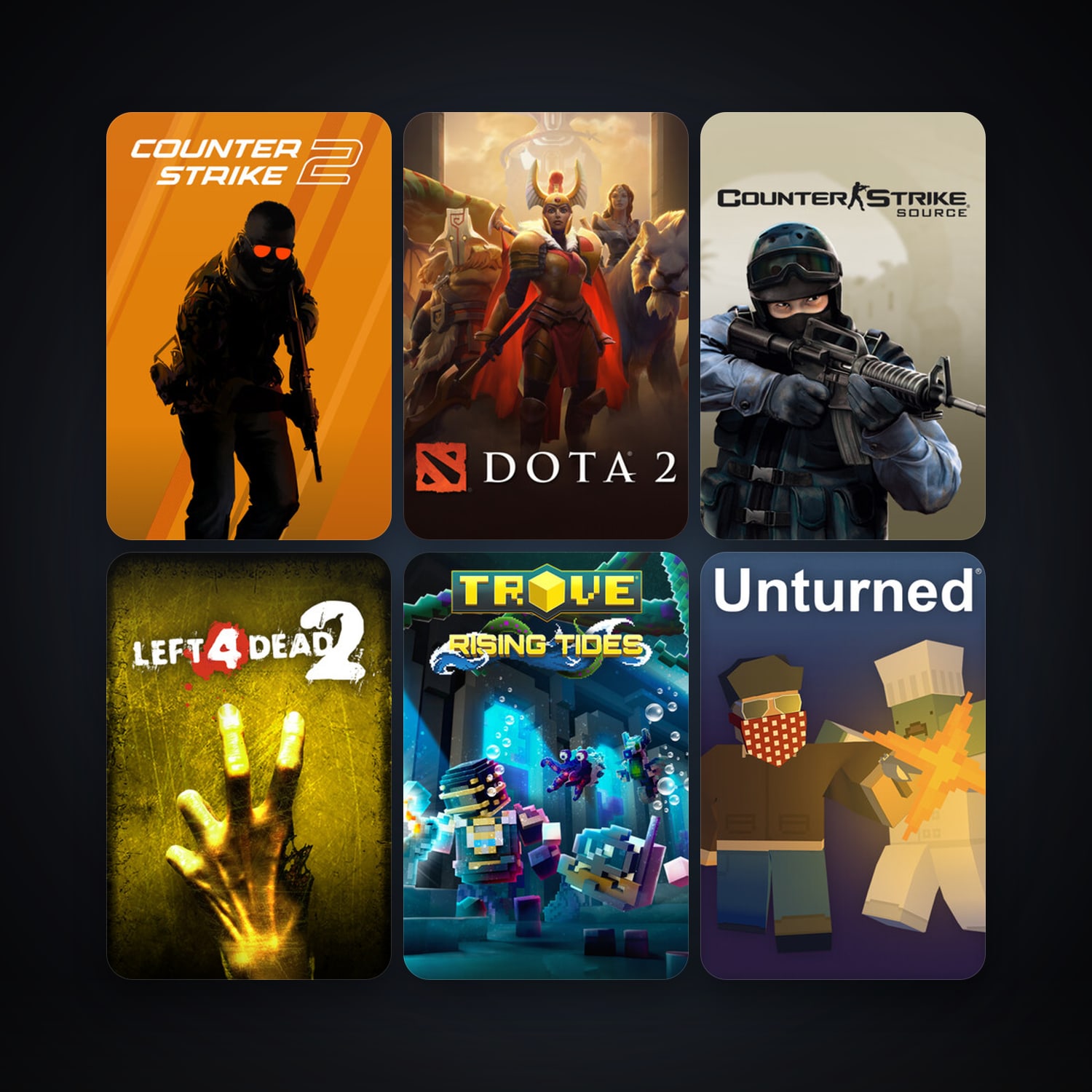 Counter-Strike: Source + Left 4 Dead 2, 10 games, Steam 10, clean — HabibiAccounts
