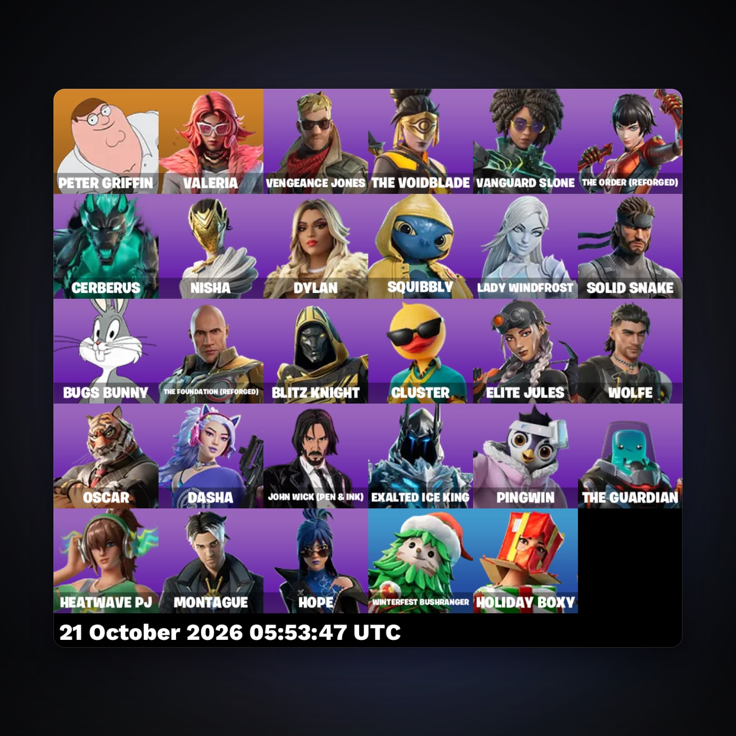 Fortnite account with Peter Griffin & Valeria — 29 skins — 200 V-Bucks — lvl 1343 — HabibiAccounts