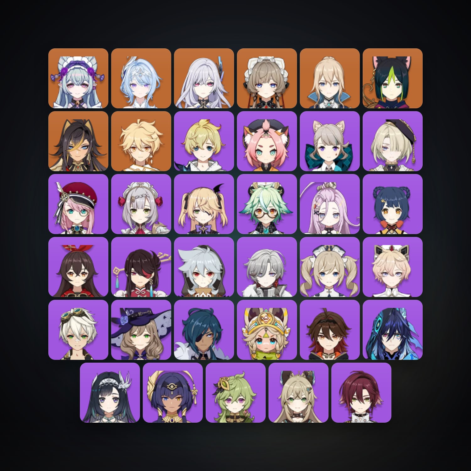 جينشن إمباكت | AR 55 | 37 شخصية | 7× 5★ — HabibiAccounts