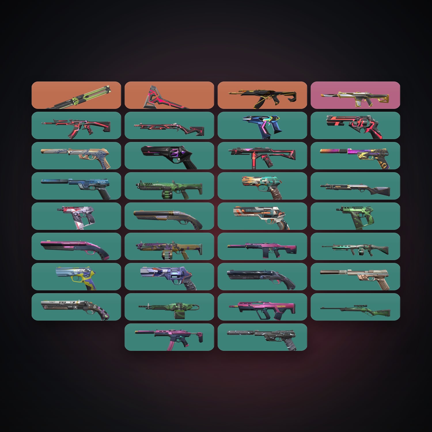 LA Plat 1 locker — 2 knives, 34 skins, lvl 190 — HabibiAccounts