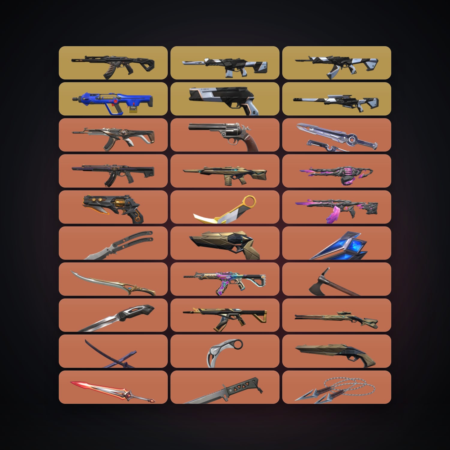 NA Gold 1 locker — 26 knives, 171 skins, lvl 299 — HabibiAccounts