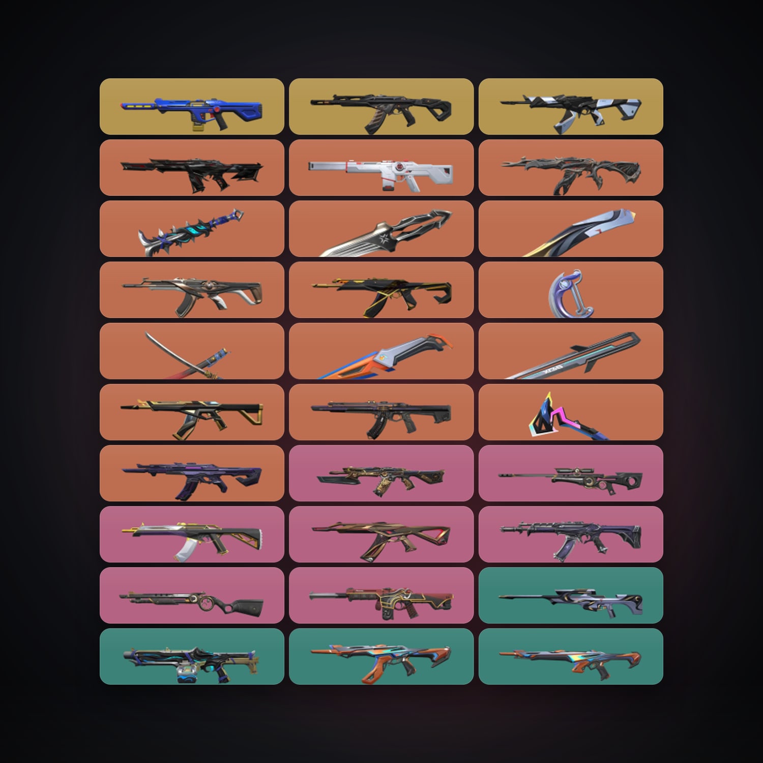 LA Gold 1 locker — 8 knives, 112 skins, lvl 318 — HabibiAccounts