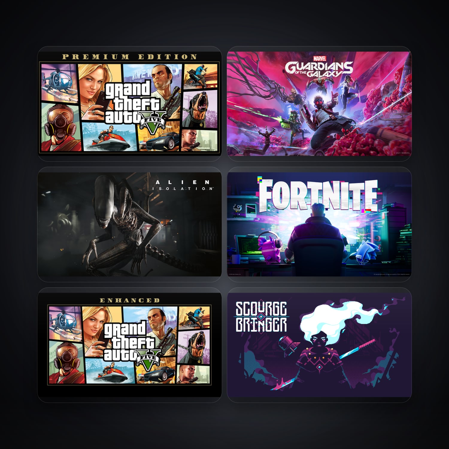 Epic Grand Theft Auto V + Marvel's Guardians of the Galaxy — PE — 45 games — HabibiAccounts