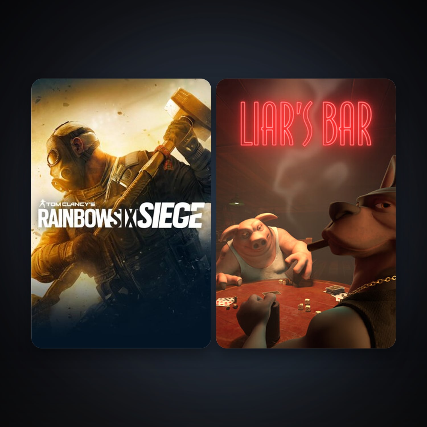 Tom Clancy's Rainbow Six Siege + Liar's Bar, 4 games, clean — HabibiAccounts