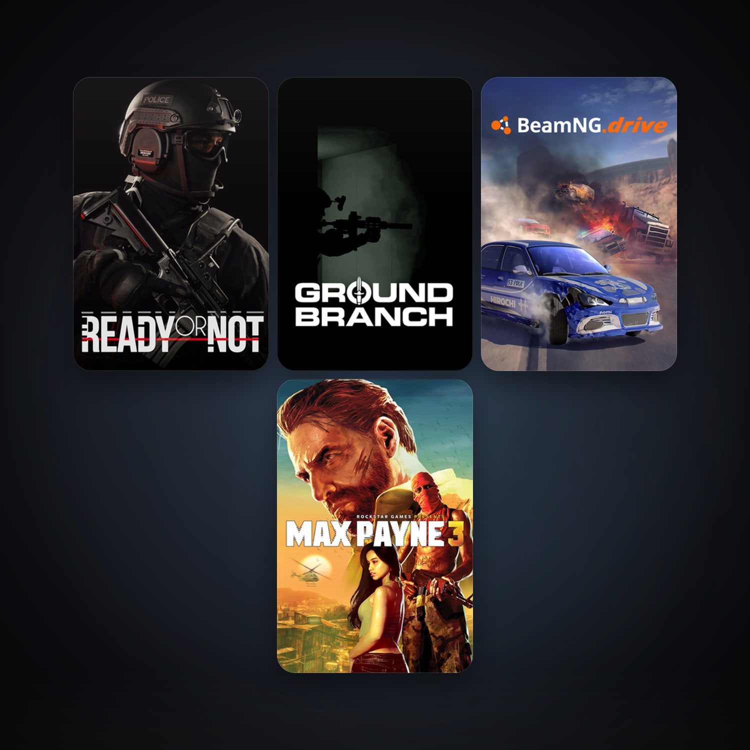GROUND BRANCH + Max Payne 3, 10 games, clean — HabibiAccounts