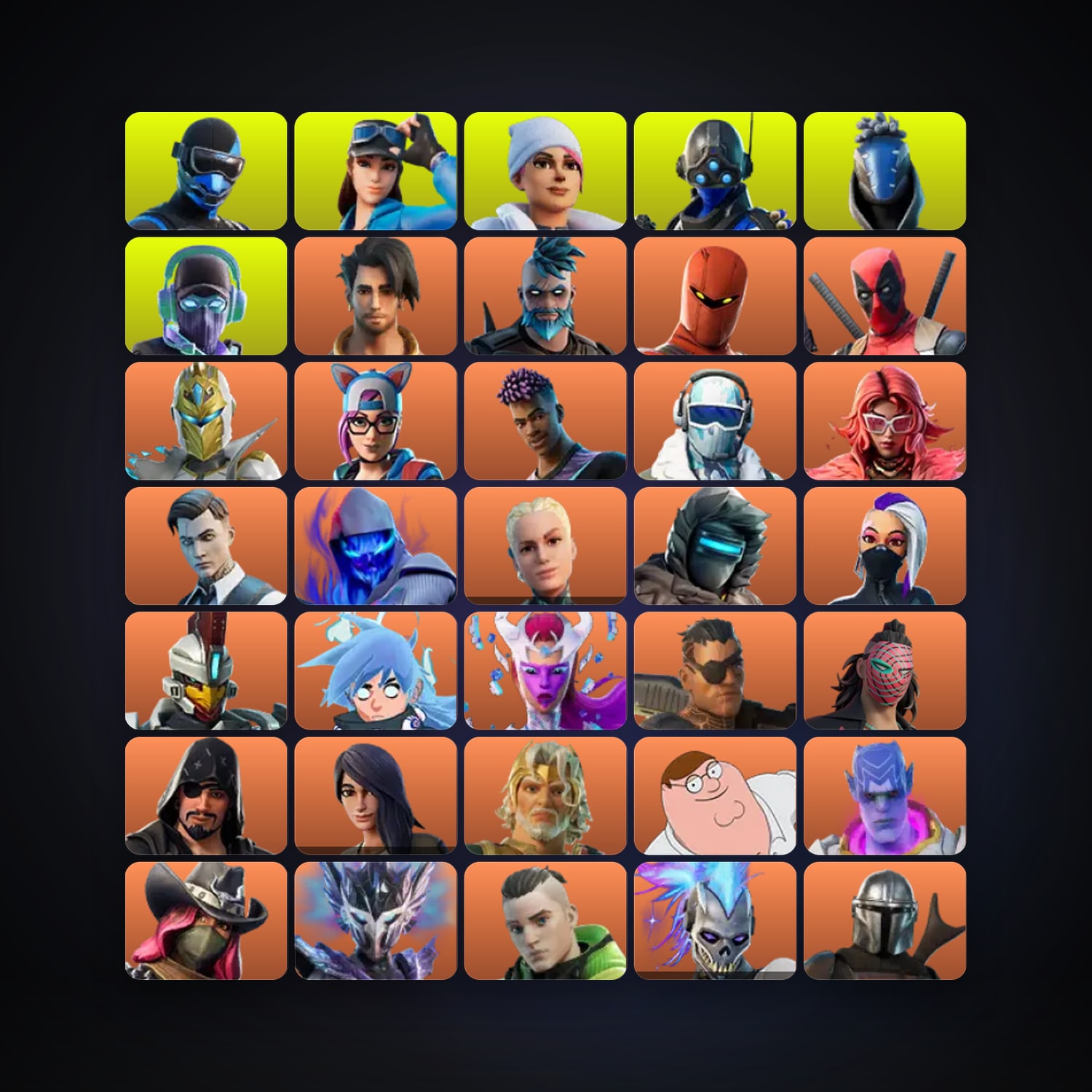 Fortnite locker — 202 skins — 400 V-Bucks — lvl 3296 — HabibiAccounts