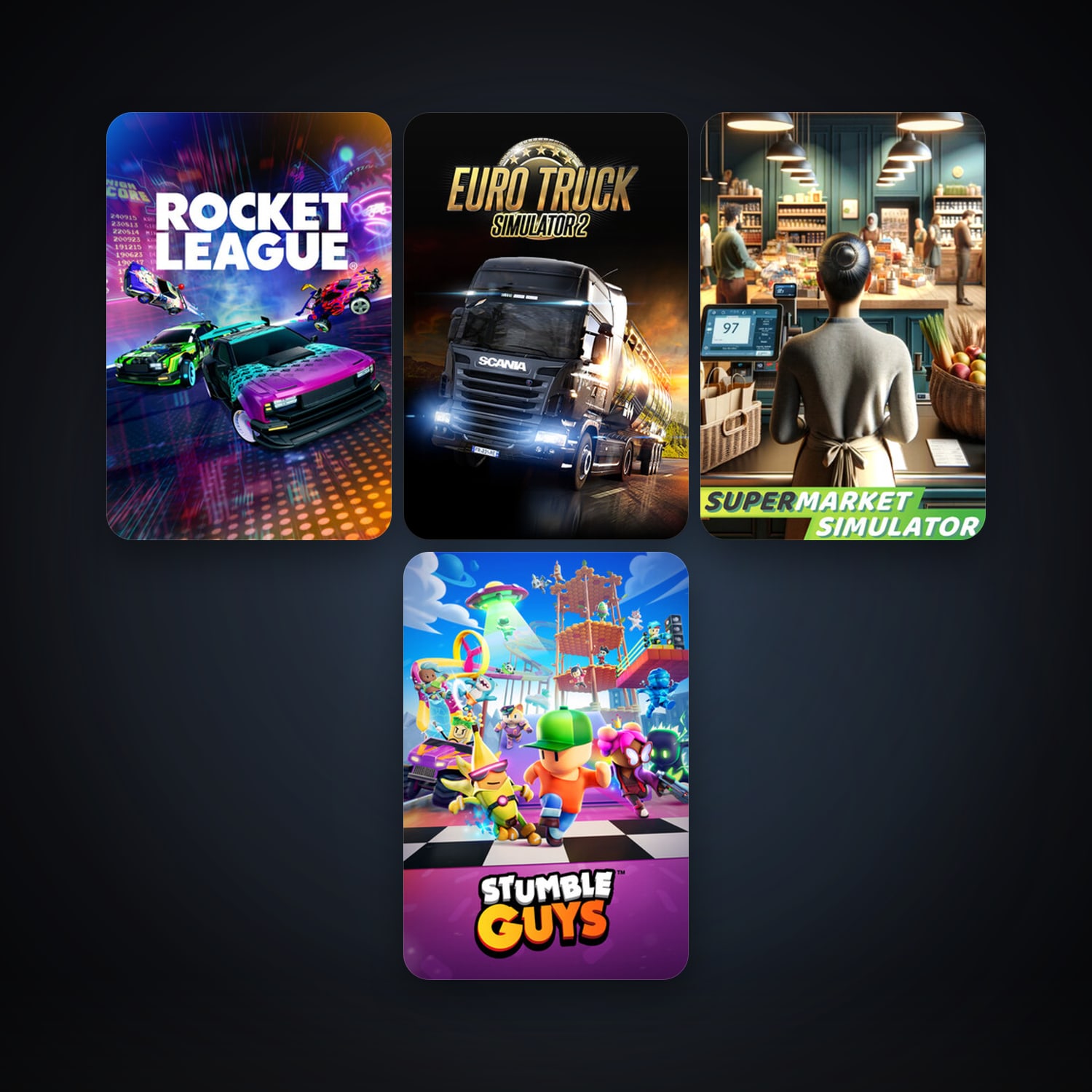 Euro Truck Simulator 2 + Rocket League, 8 games, clean — HabibiAccounts