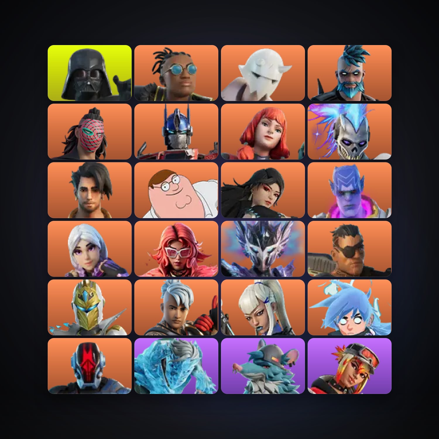 Fortnite locker — 186 skins — 5.3K V-Bucks — lvl 2593 — HabibiAccounts