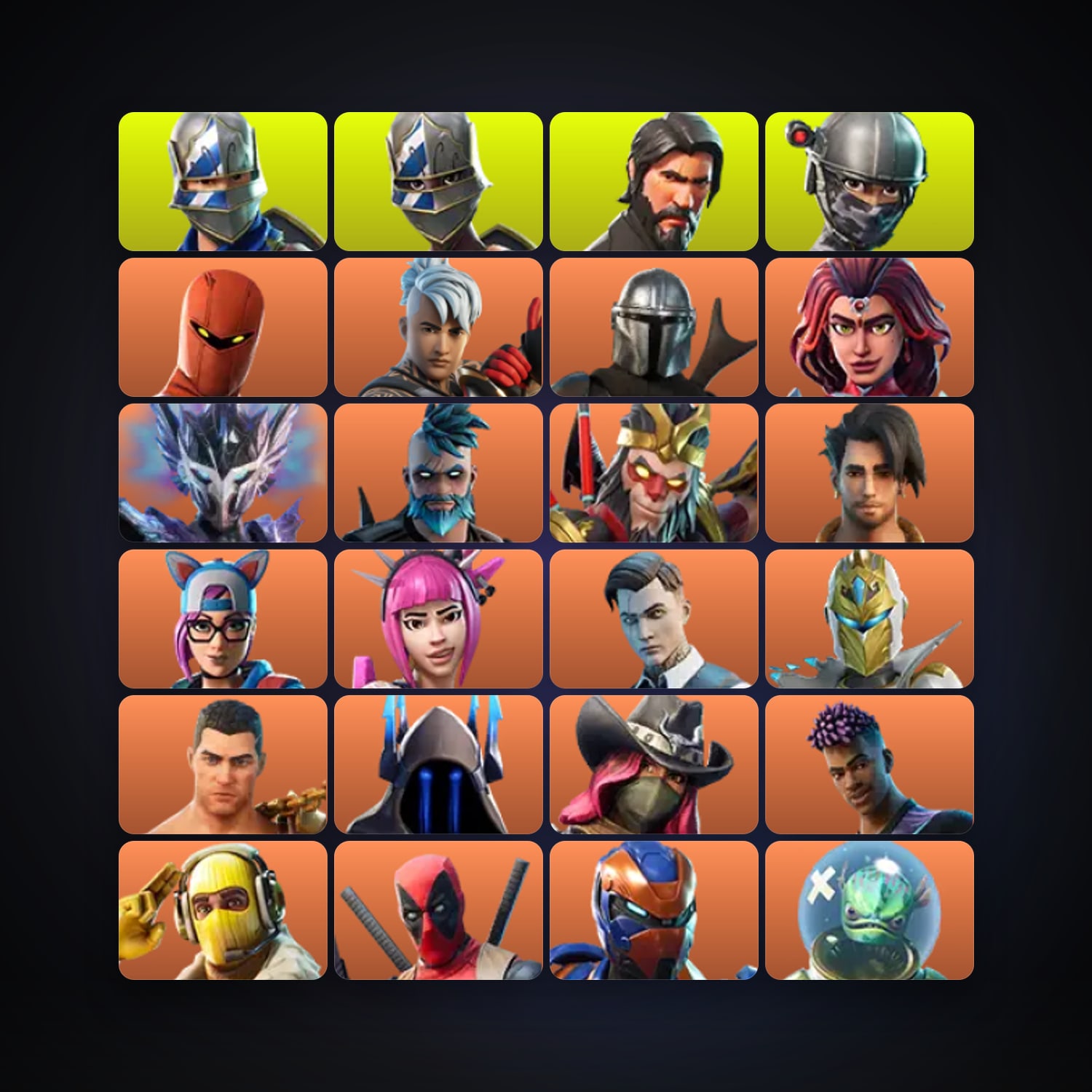 Fortnite locker — 168 skins — 1.2K V-Bucks — lvl 2478 — HabibiAccounts