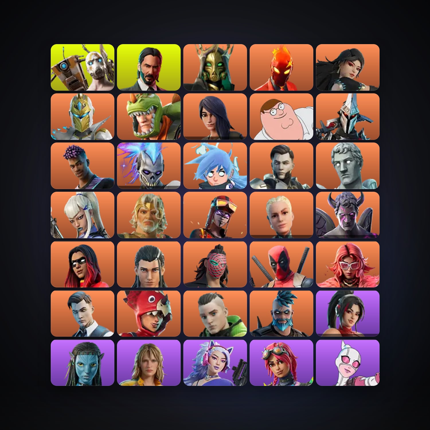 Fortnite locker — 409 skins — 400 V-Bucks — lvl 3595 — HabibiAccounts